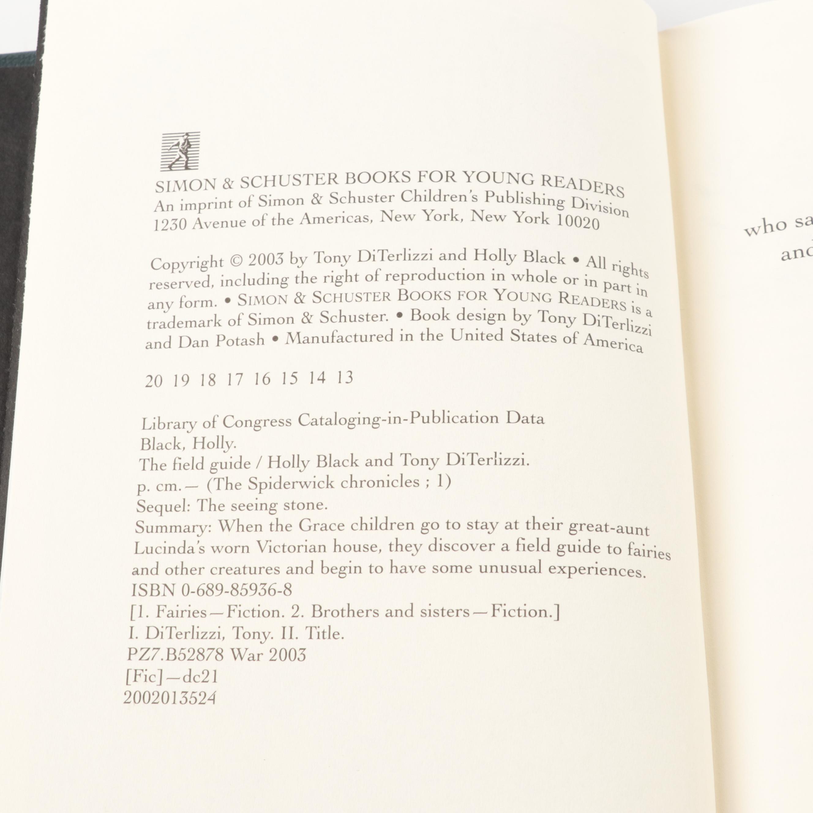 Signed "The Spiderwick Chronicles" by Tony DiTerlizzi and Holly Black with More