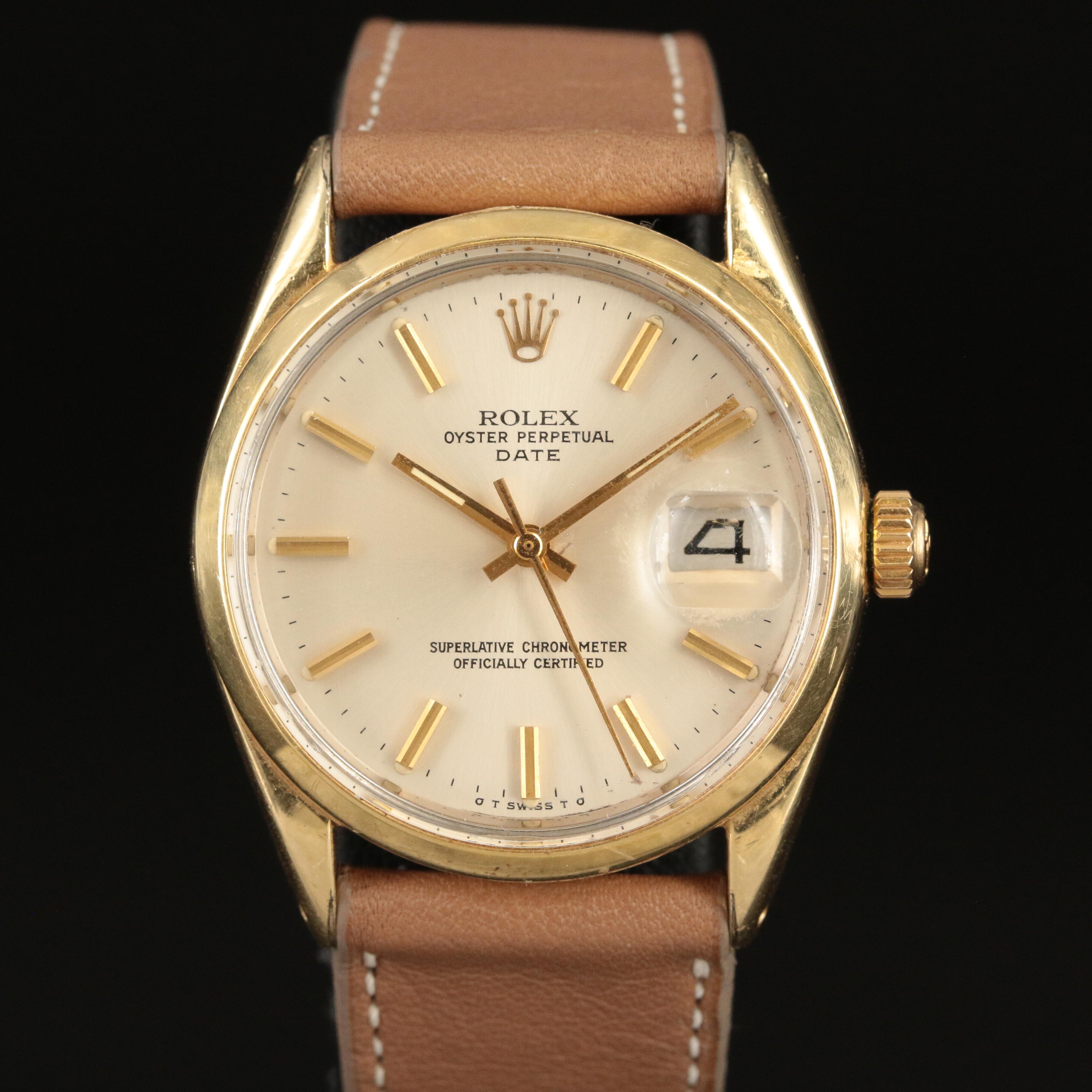 1972 Rolex Oyster Perpetual Date Gold Shell Watch