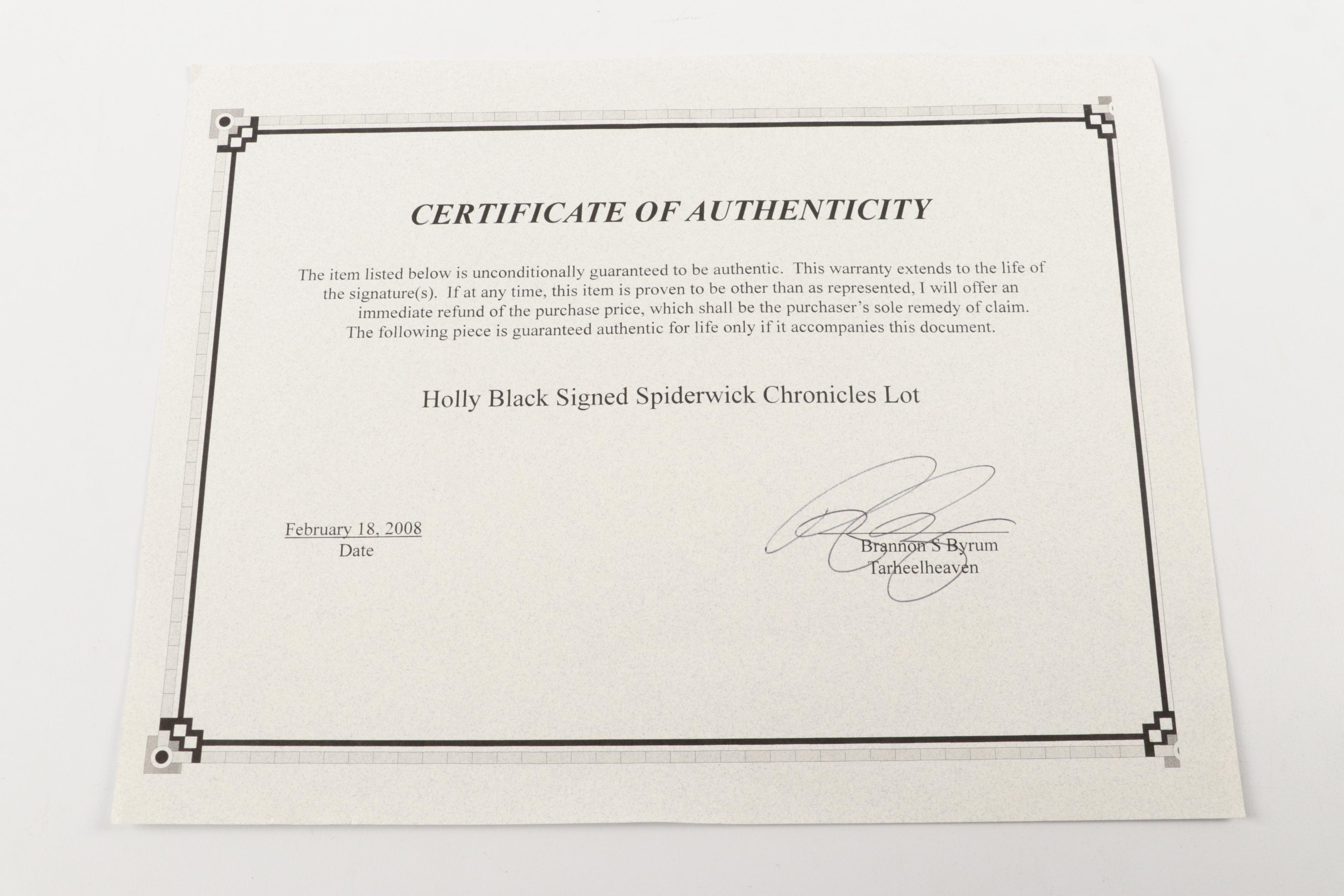 Signed "The Spiderwick Chronicles" by Tony DiTerlizzi and Holly Black with More