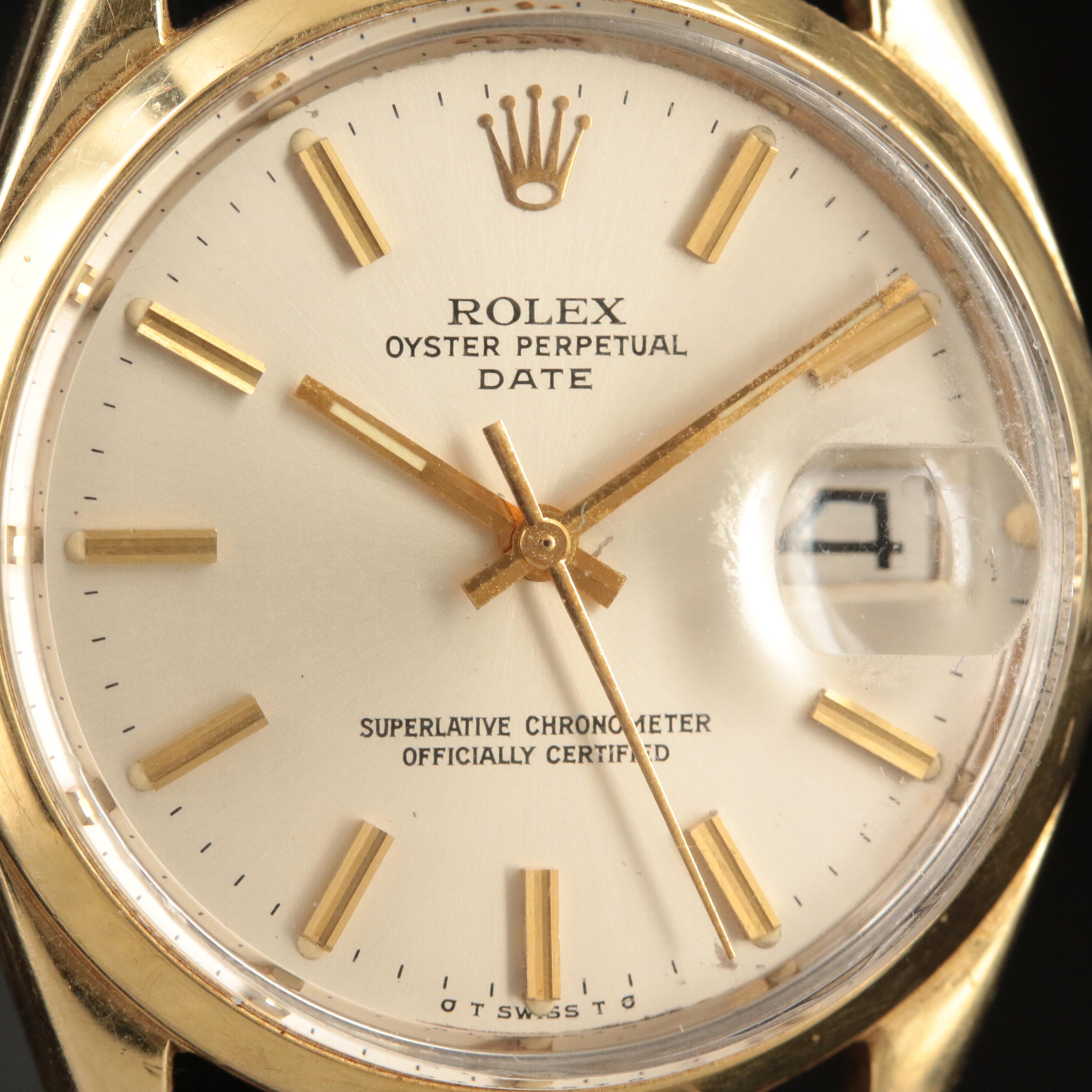 1972 Rolex Oyster Perpetual Date Gold Shell Watch