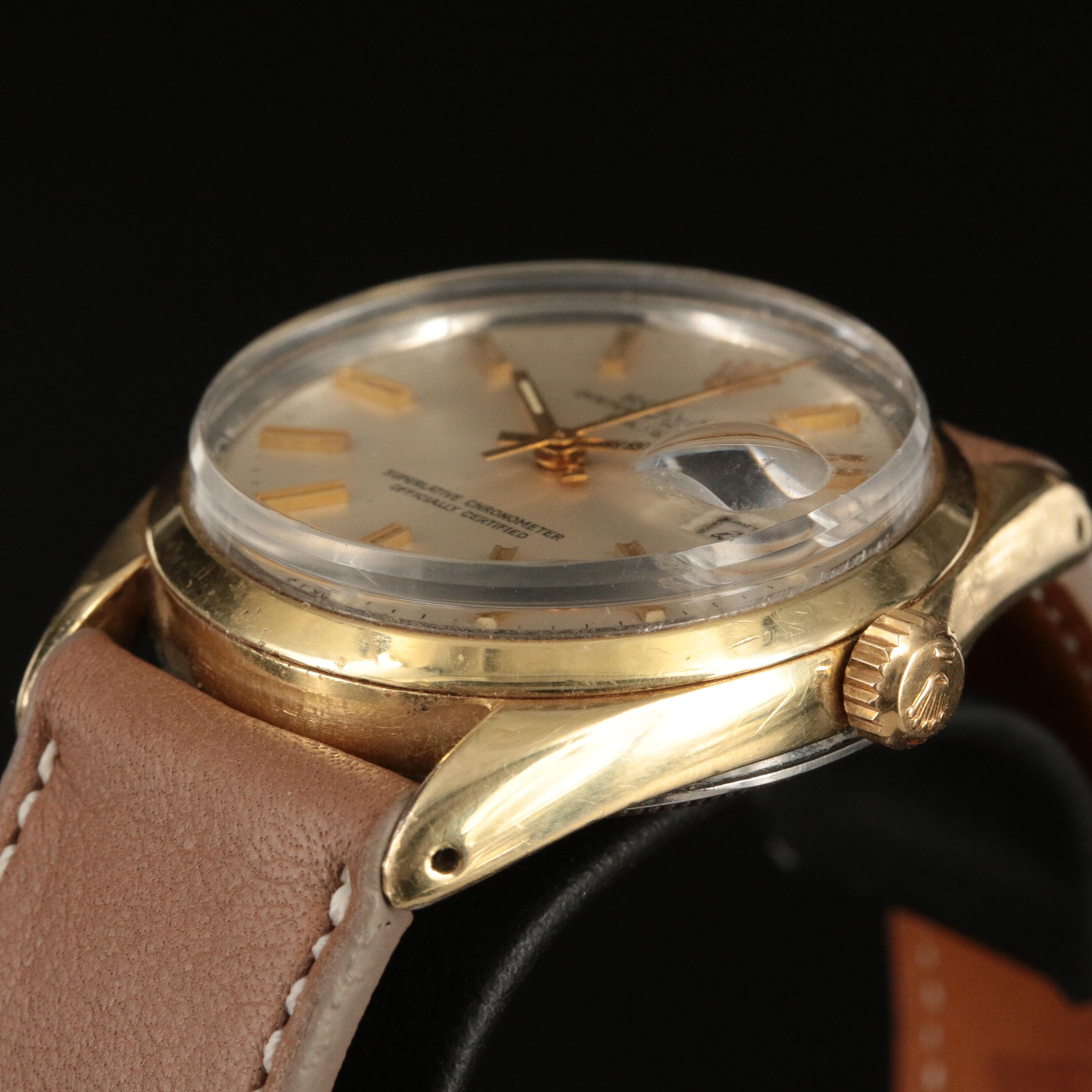 1972 Rolex Oyster Perpetual Date Gold Shell Watch