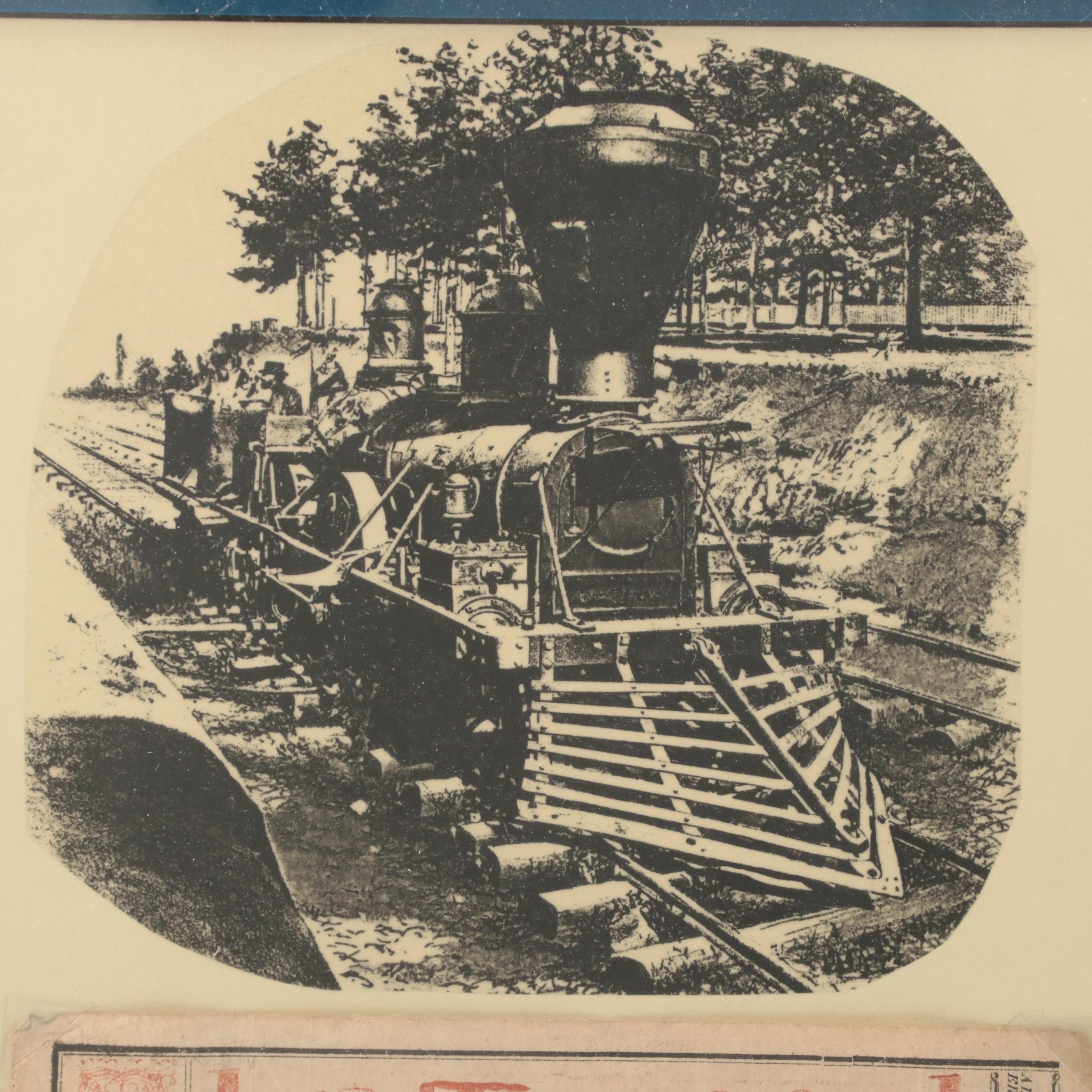 Locomotive Display Featuring Western & Atlantic Railroad Obsolete Currency Note