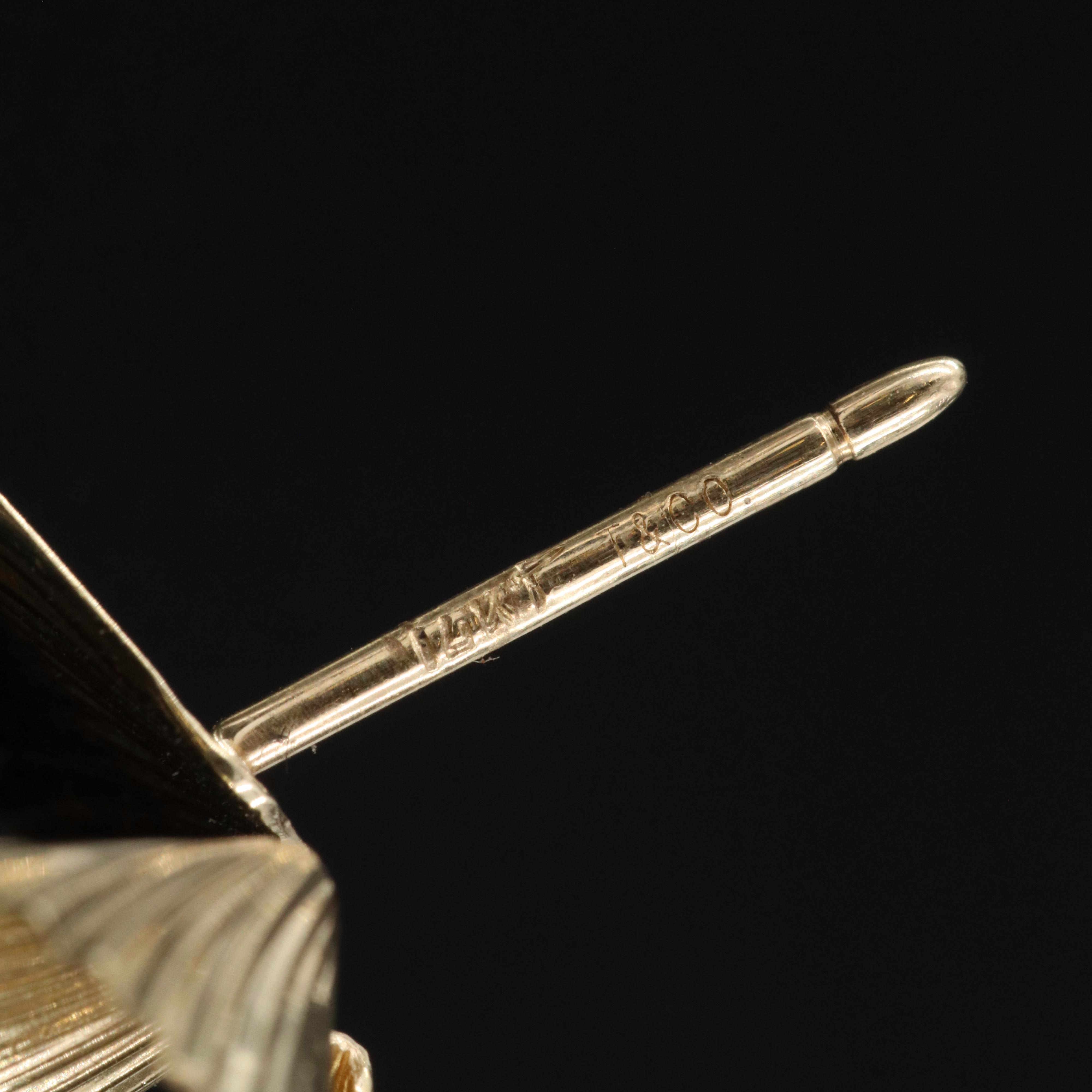 Tiffany & Co. 14K Fluted Fan Earrings