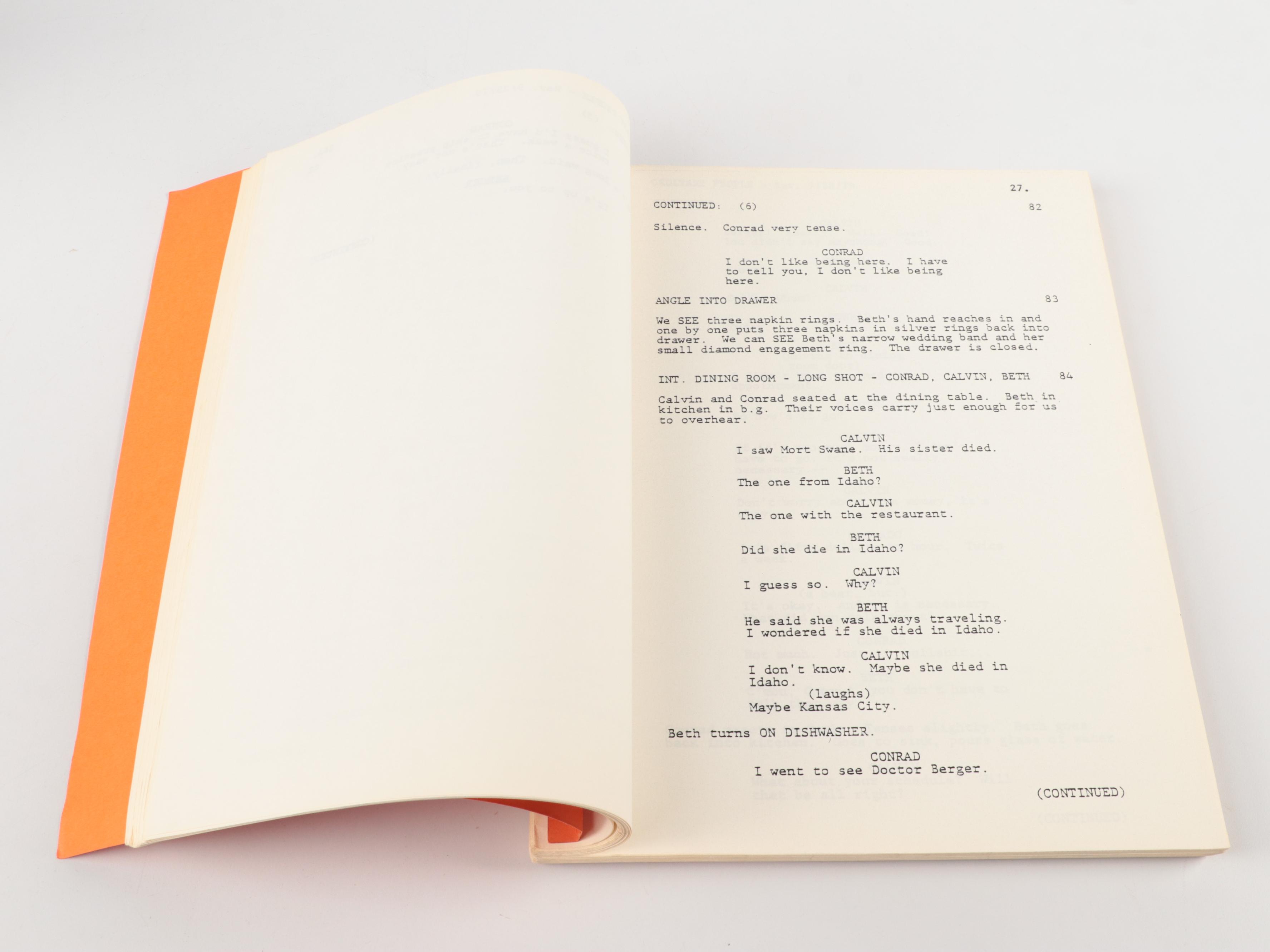 Mary Tyler Moore Signed "Ordinary People" Movie Script