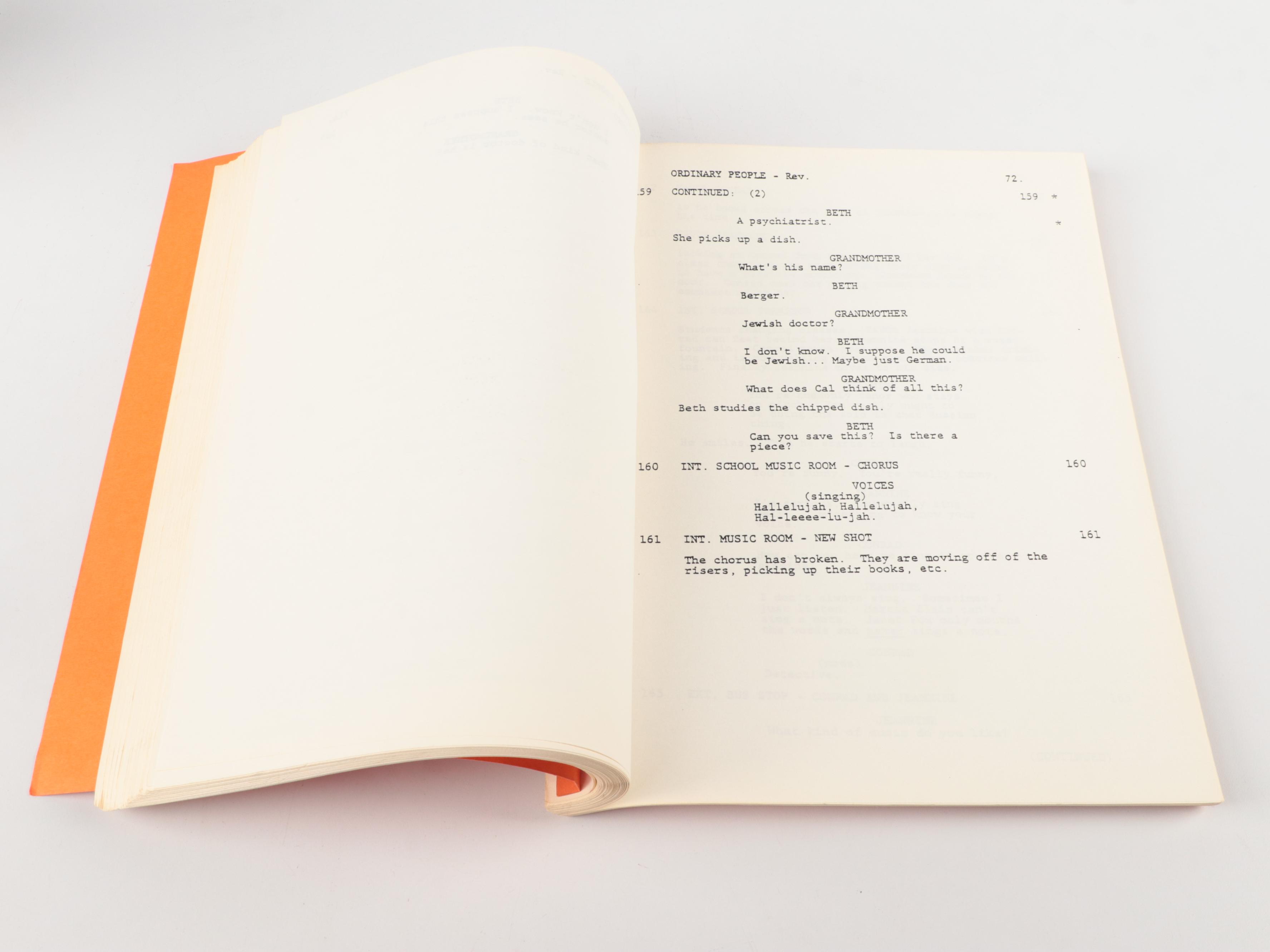 Mary Tyler Moore Signed "Ordinary People" Movie Script