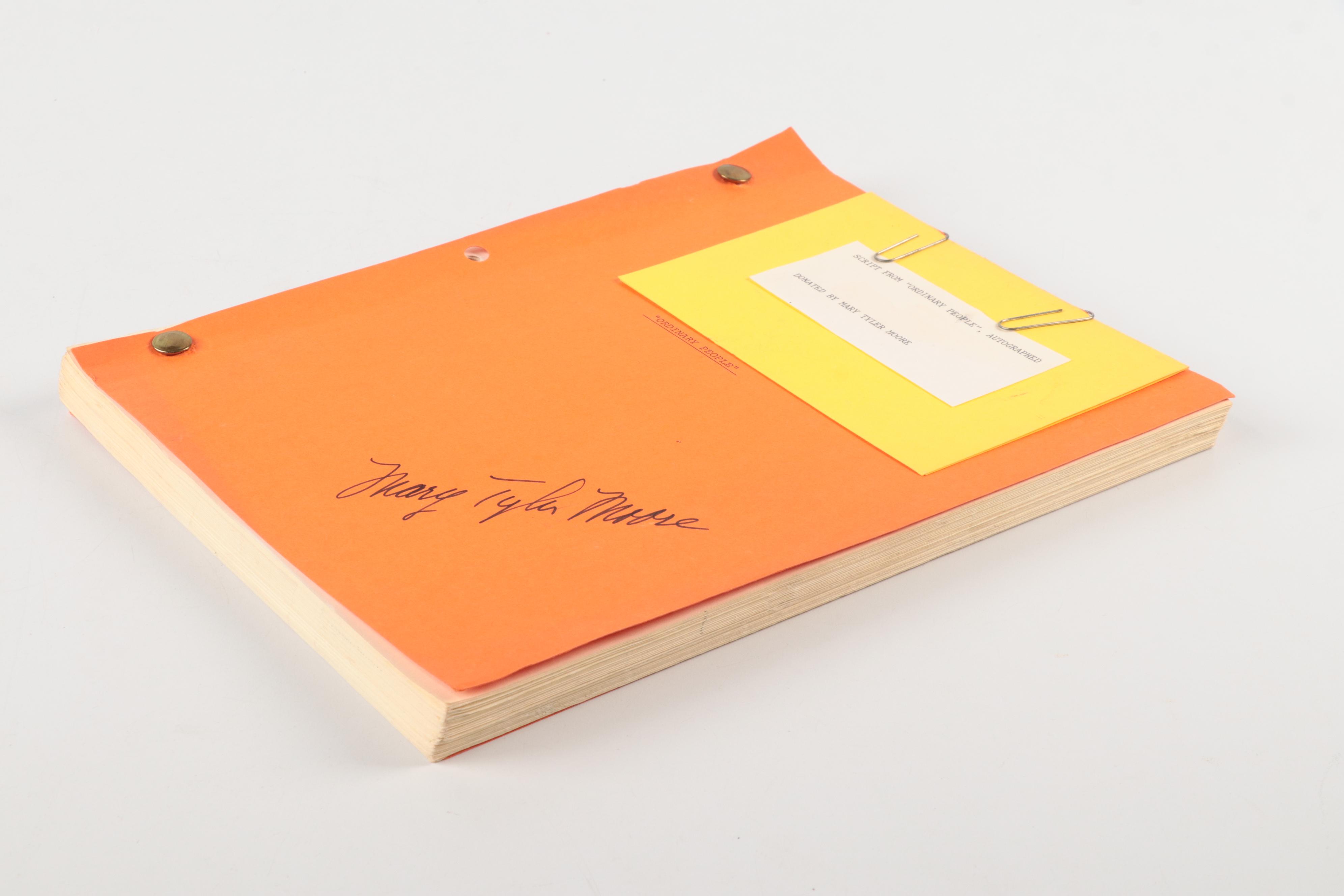 Mary Tyler Moore Signed "Ordinary People" Movie Script