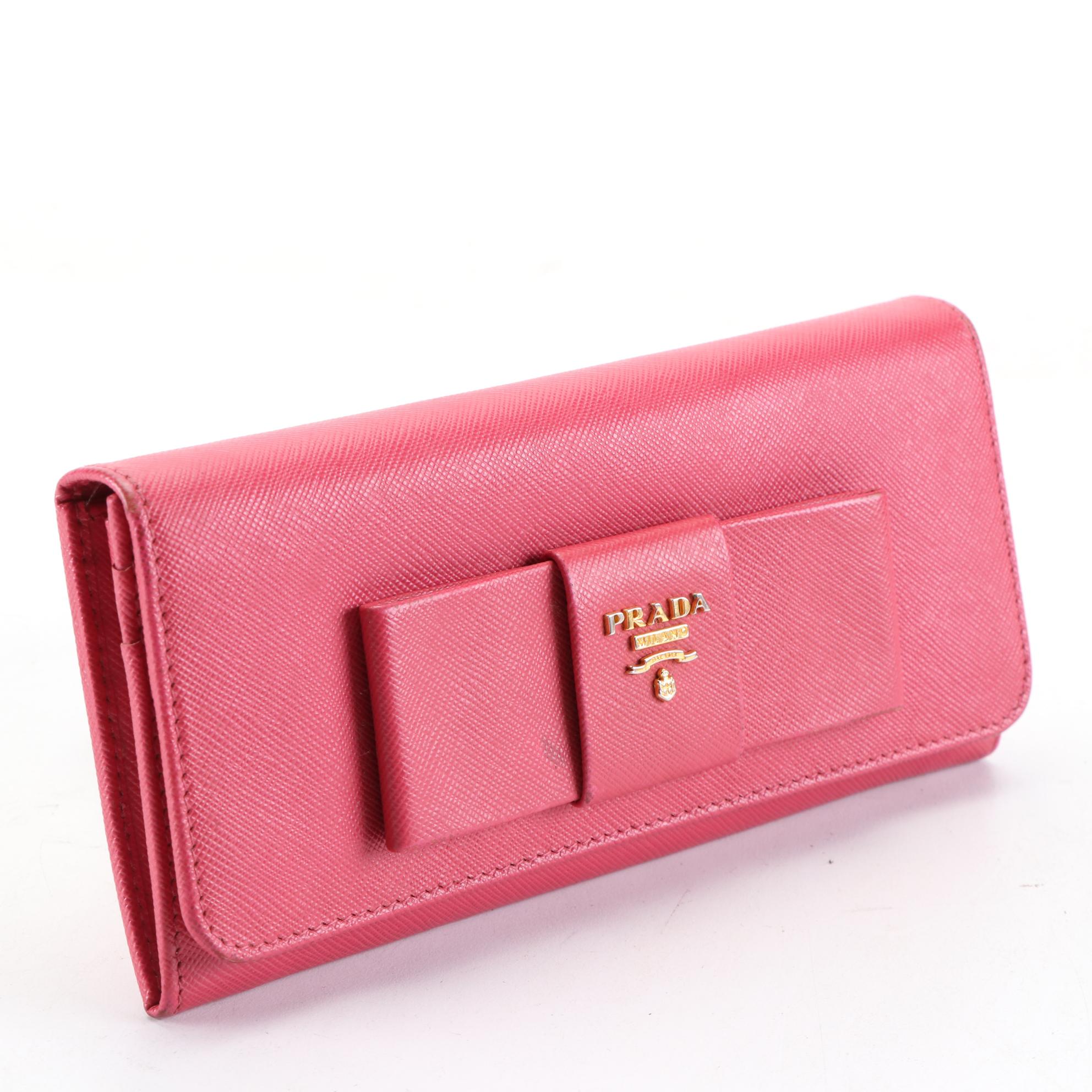 Prada Bow Wallet in Saffiano Leather
