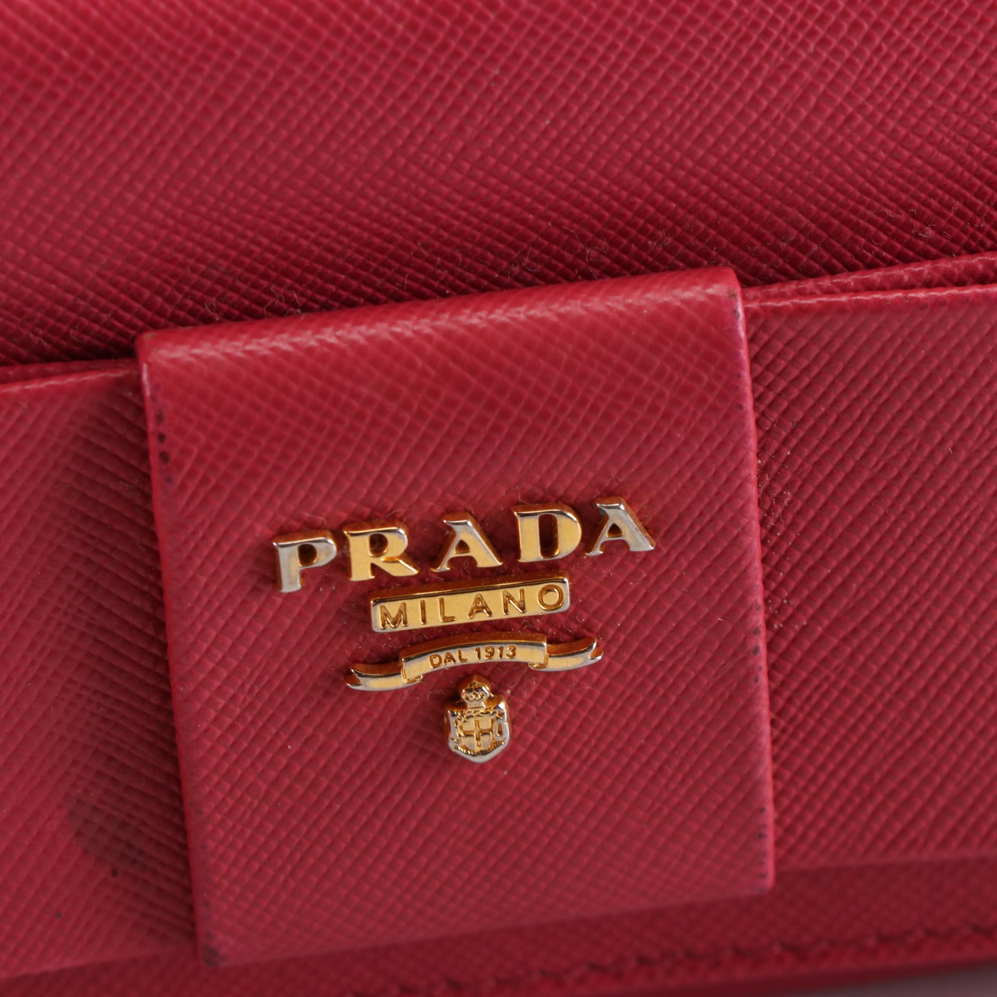 Prada Bow Wallet in Saffiano Leather