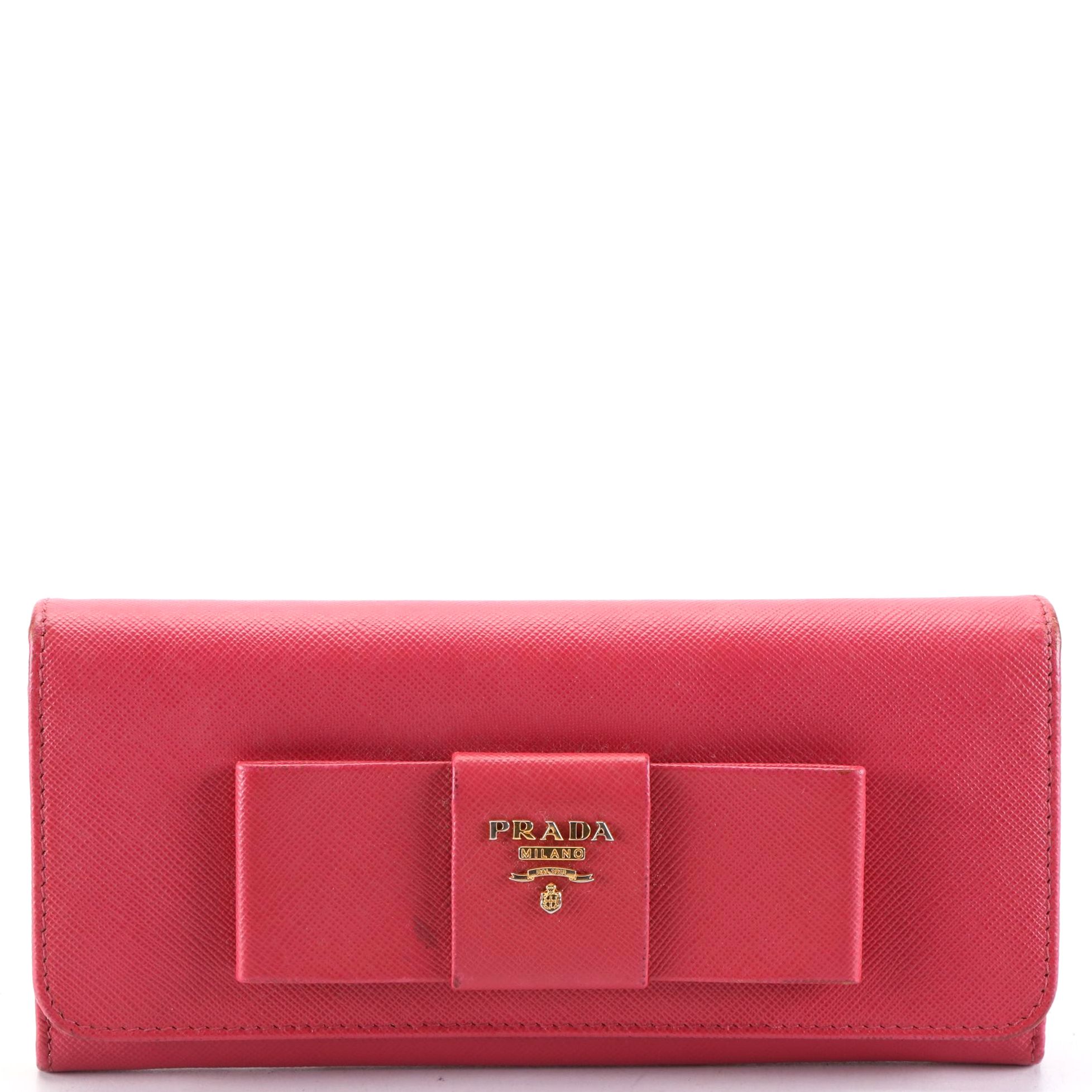 Prada Bow Wallet in Saffiano Leather