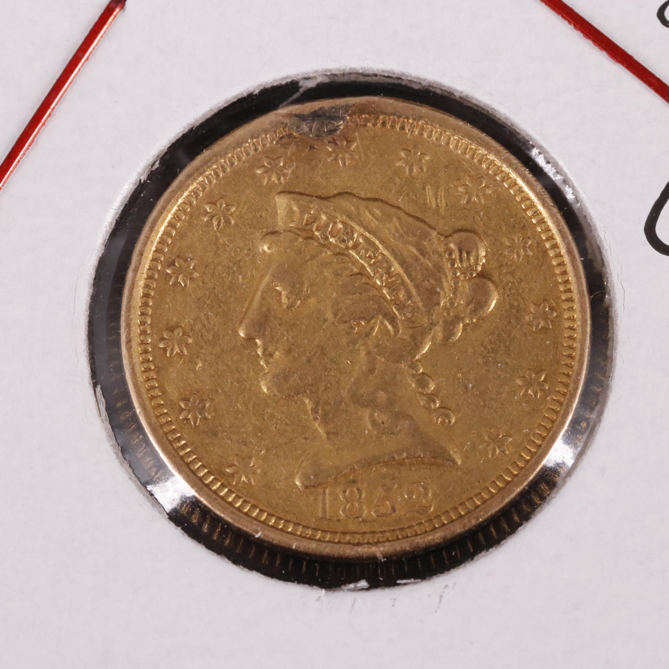1852 Liberty Two and a Half Dollar Gold Quarter Eagle