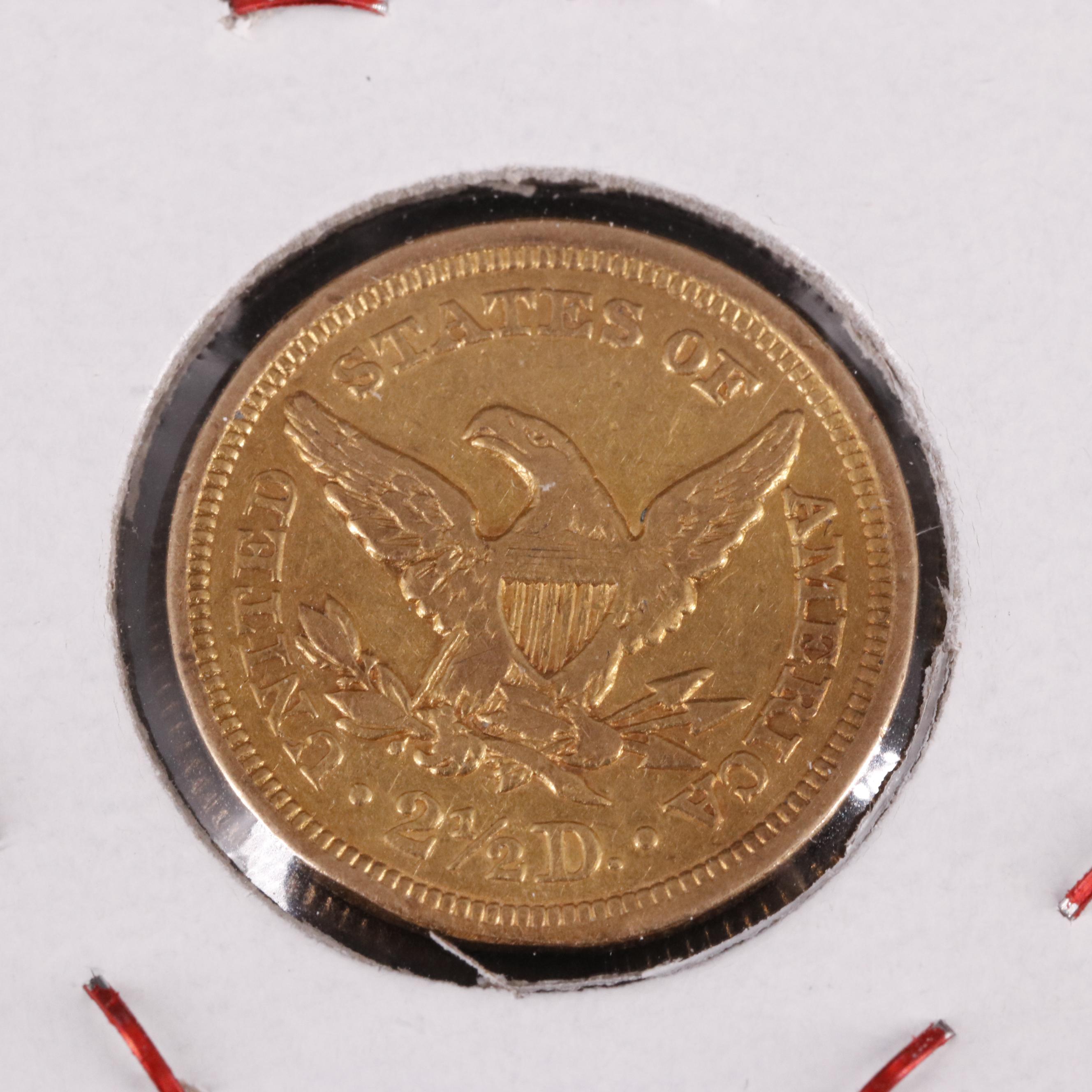 1852 Liberty Two and a Half Dollar Gold Quarter Eagle