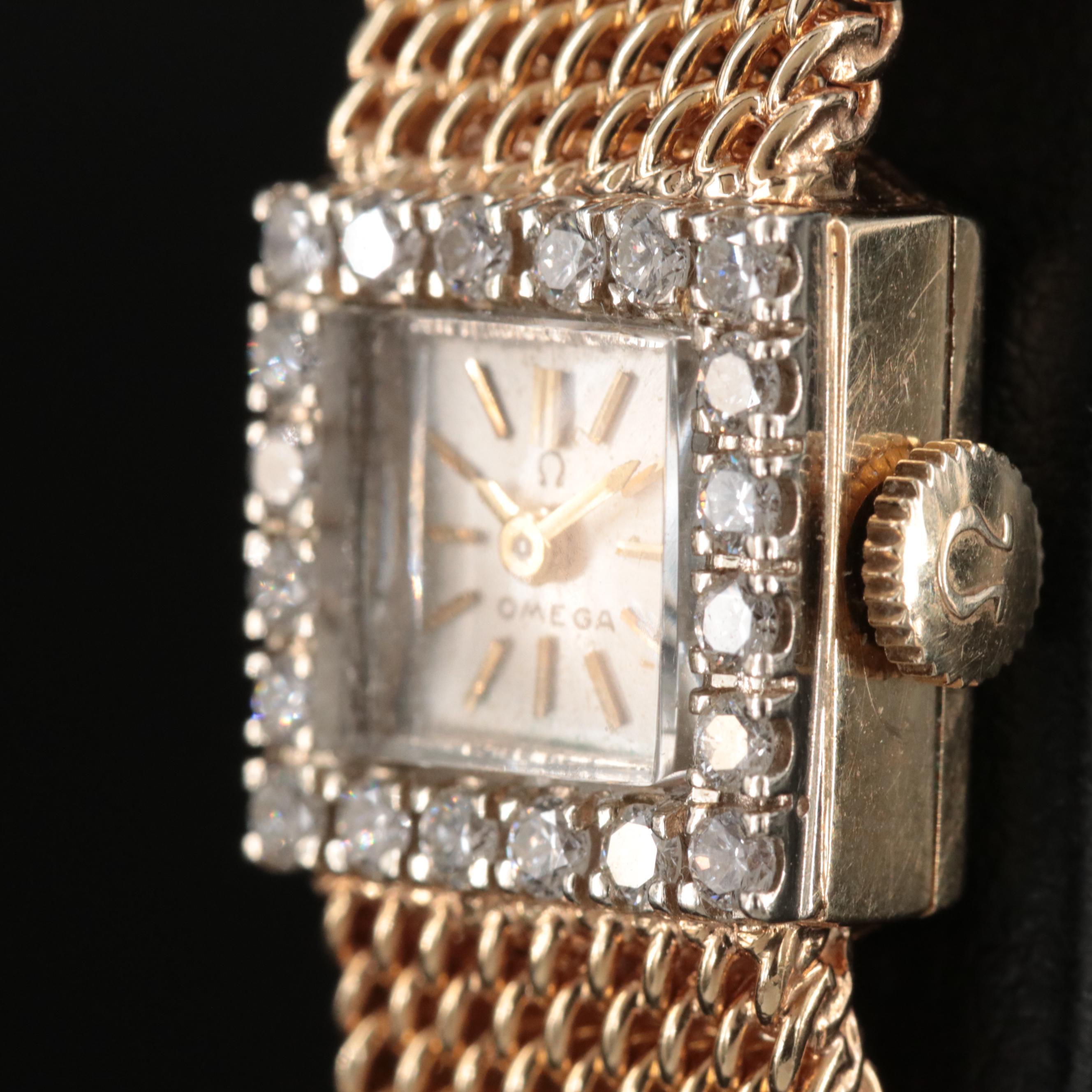 14K Omega Diamond Watch