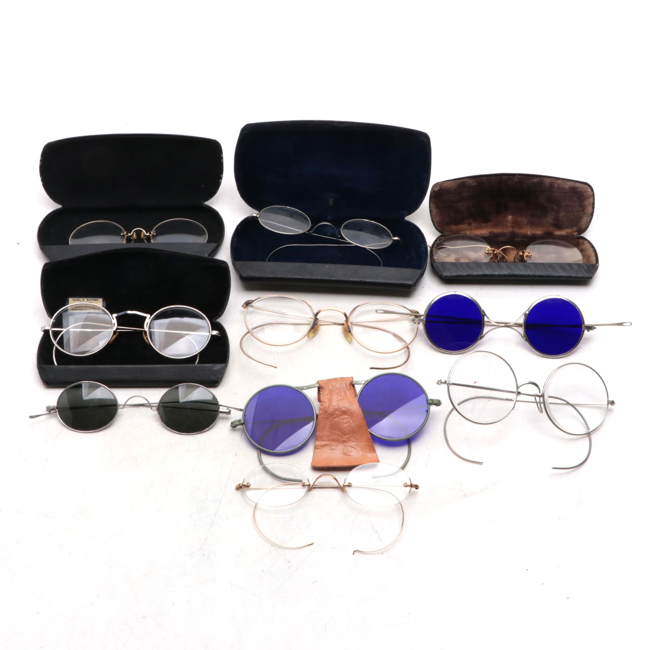 Cesco and American Optical Cobalt Blue Safety Glasses, Other Antique Eyeglasses