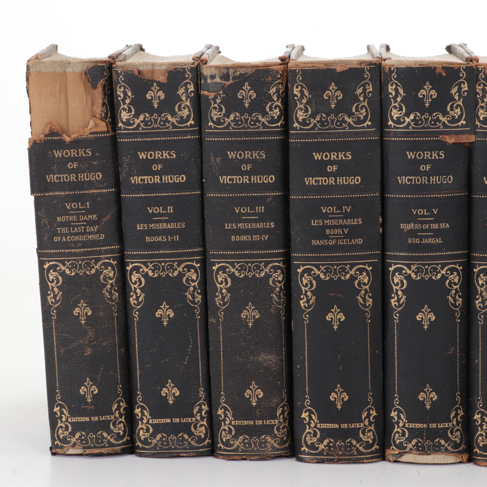 Limited Edition DeLuxe "Works of Victor Hugo" Ten-Volume Set, circa 1900