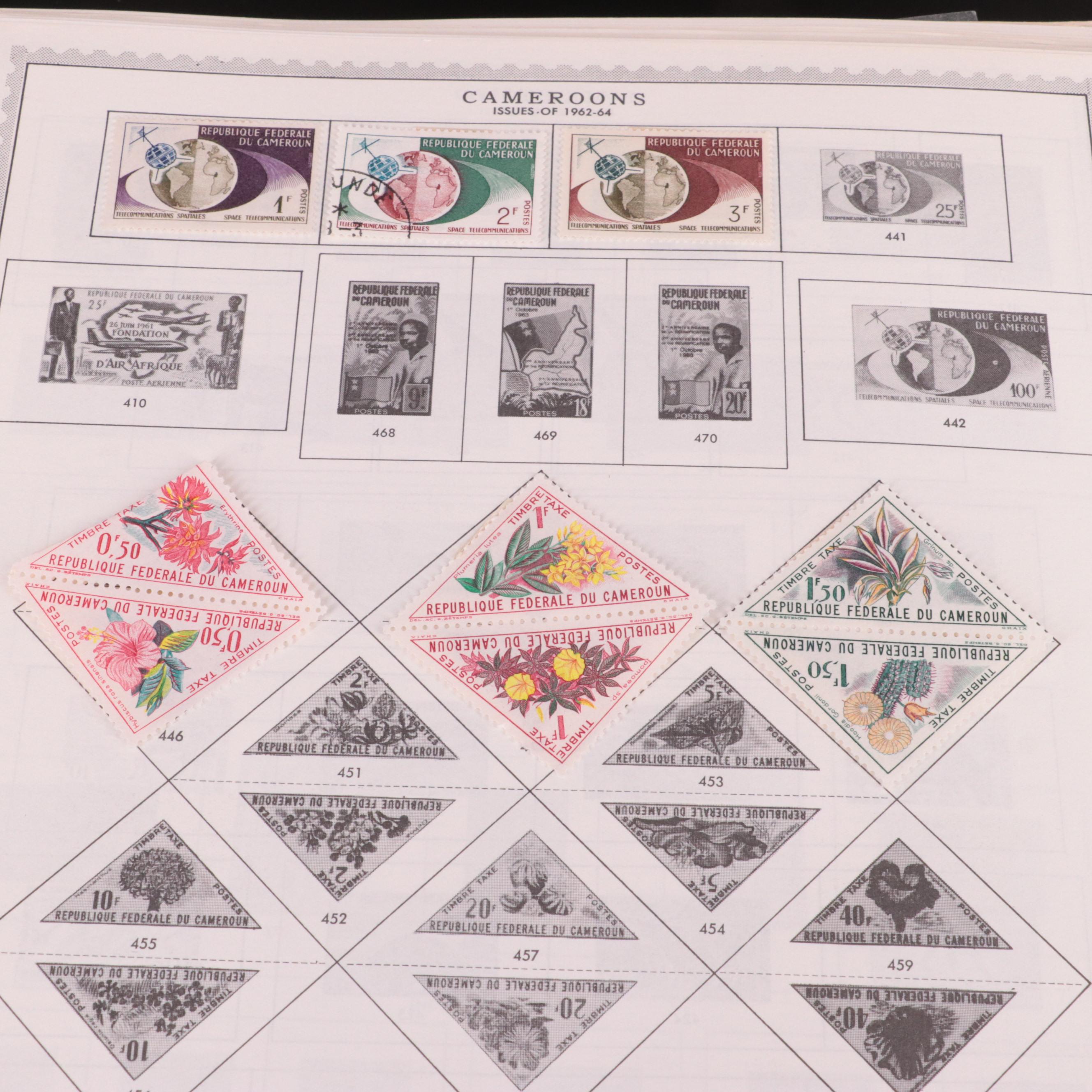 Stamp Stock Book, Pages From Minkus Albums, and a Plate Block Book