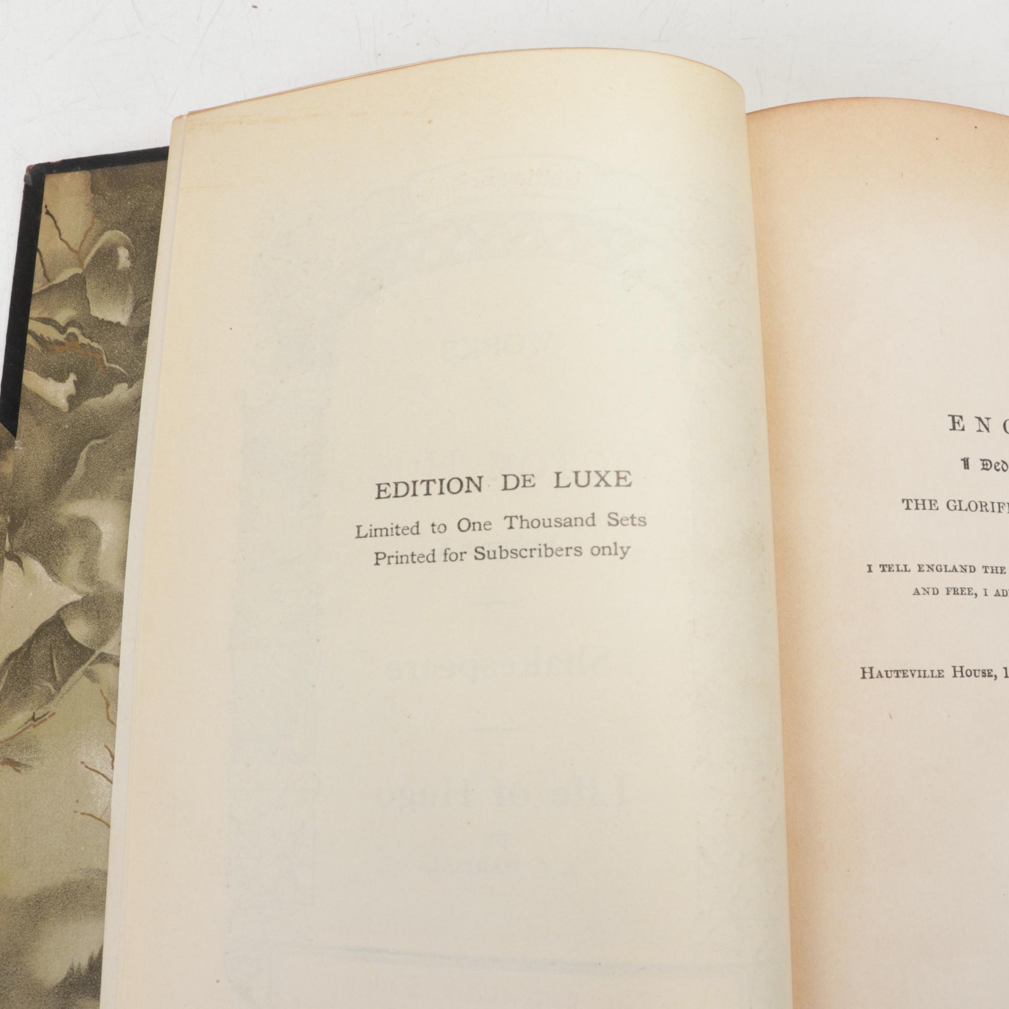 Limited Edition DeLuxe "Works of Victor Hugo" Ten-Volume Set, circa 1900