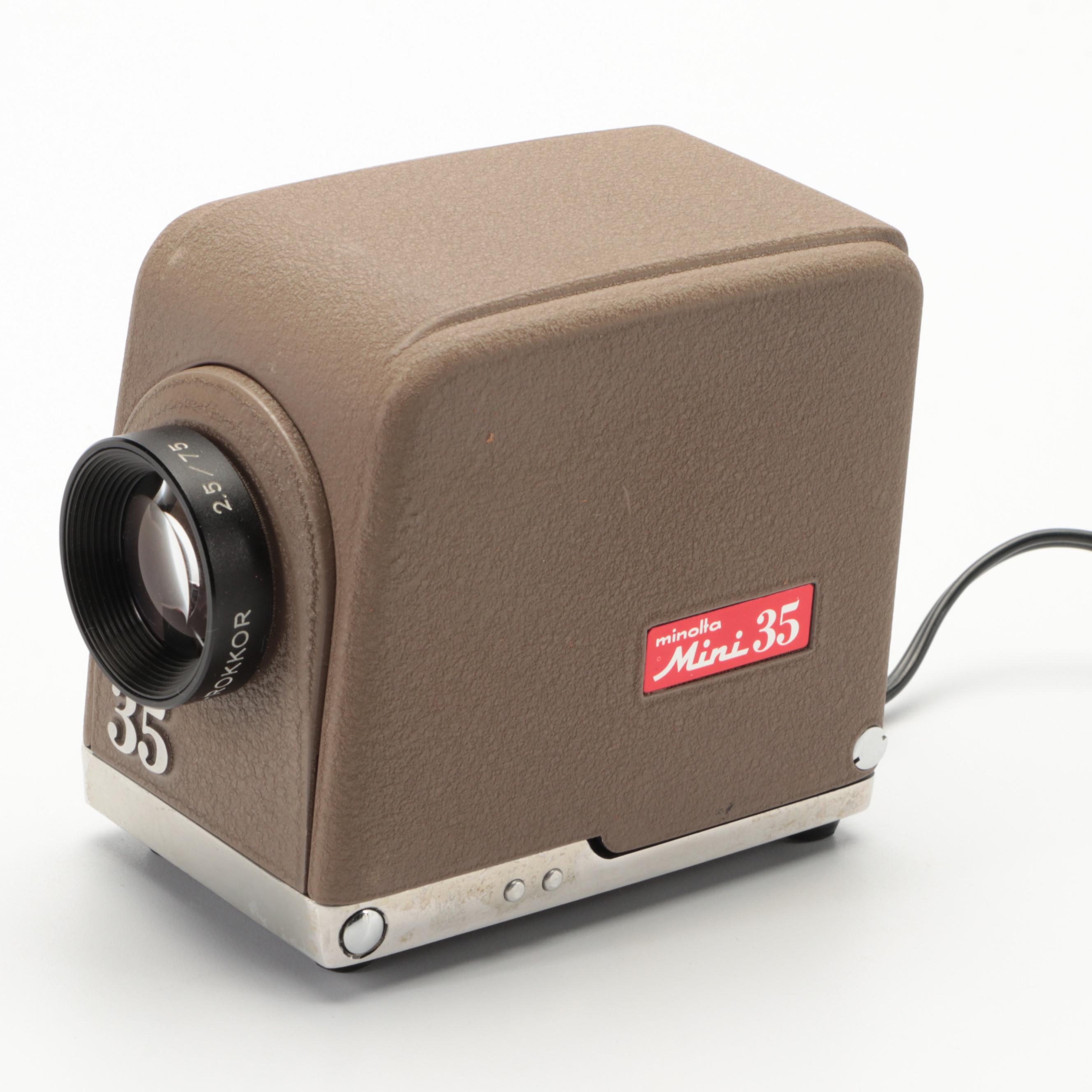 Minolta Mini 35 Slide Projector with Sigma and Other Camera Lenses