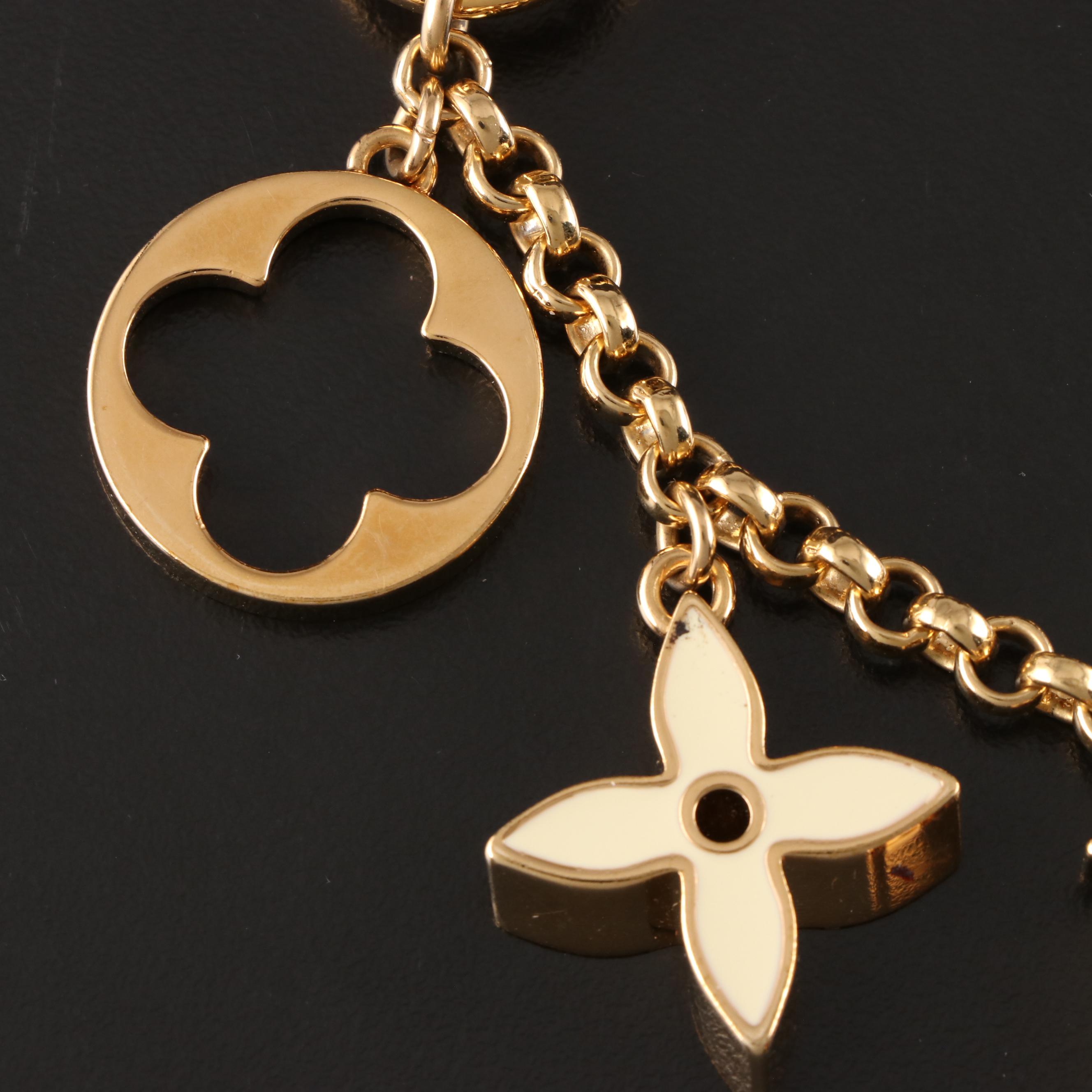 Louis Vuitton Fleur de Monogram Bag Charm Chain with Box