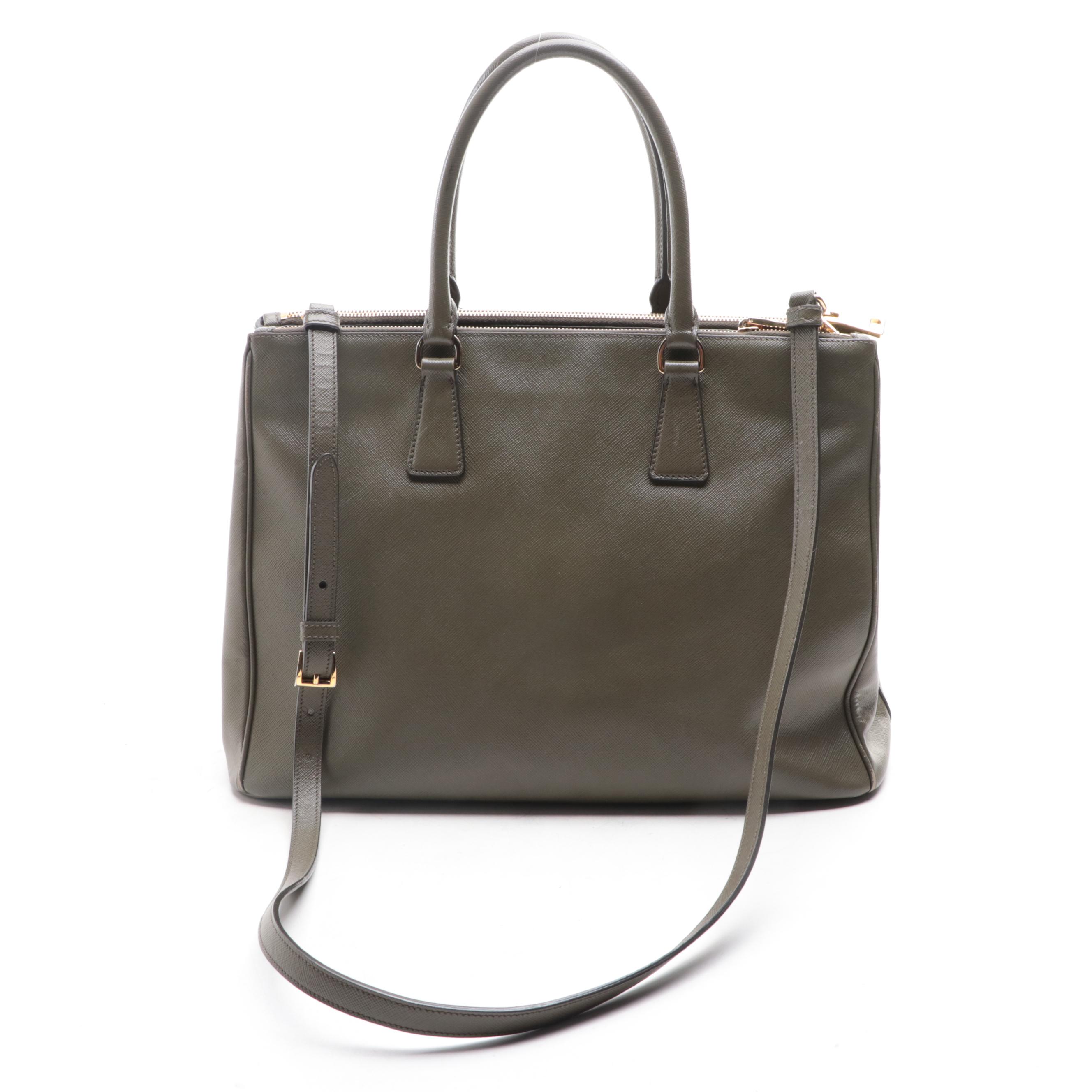 Prada Double Zip Saffiano Leather Two-Way Bag