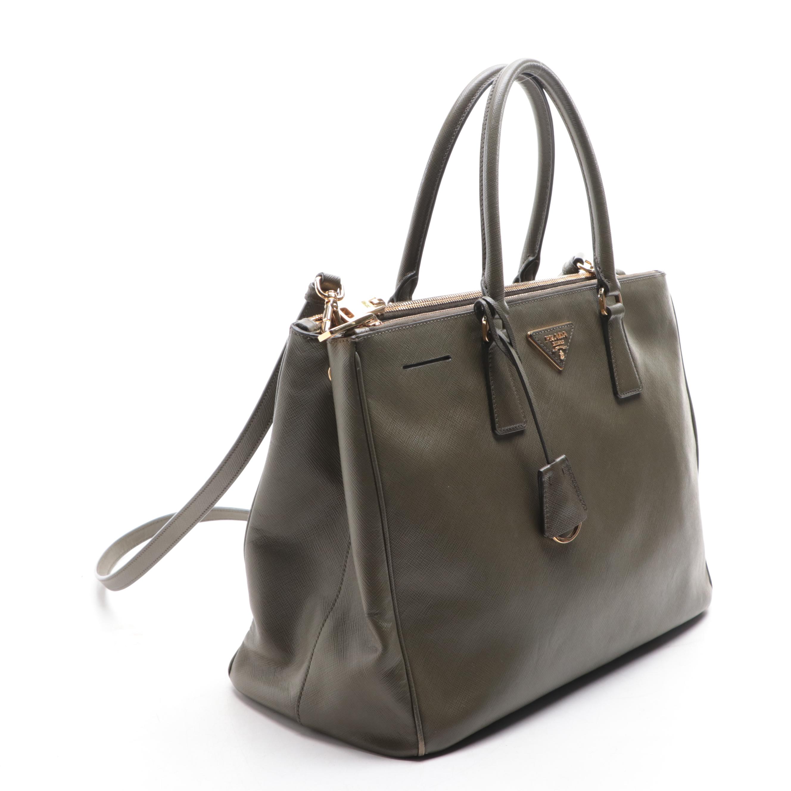 Prada Double Zip Saffiano Leather Two-Way Bag