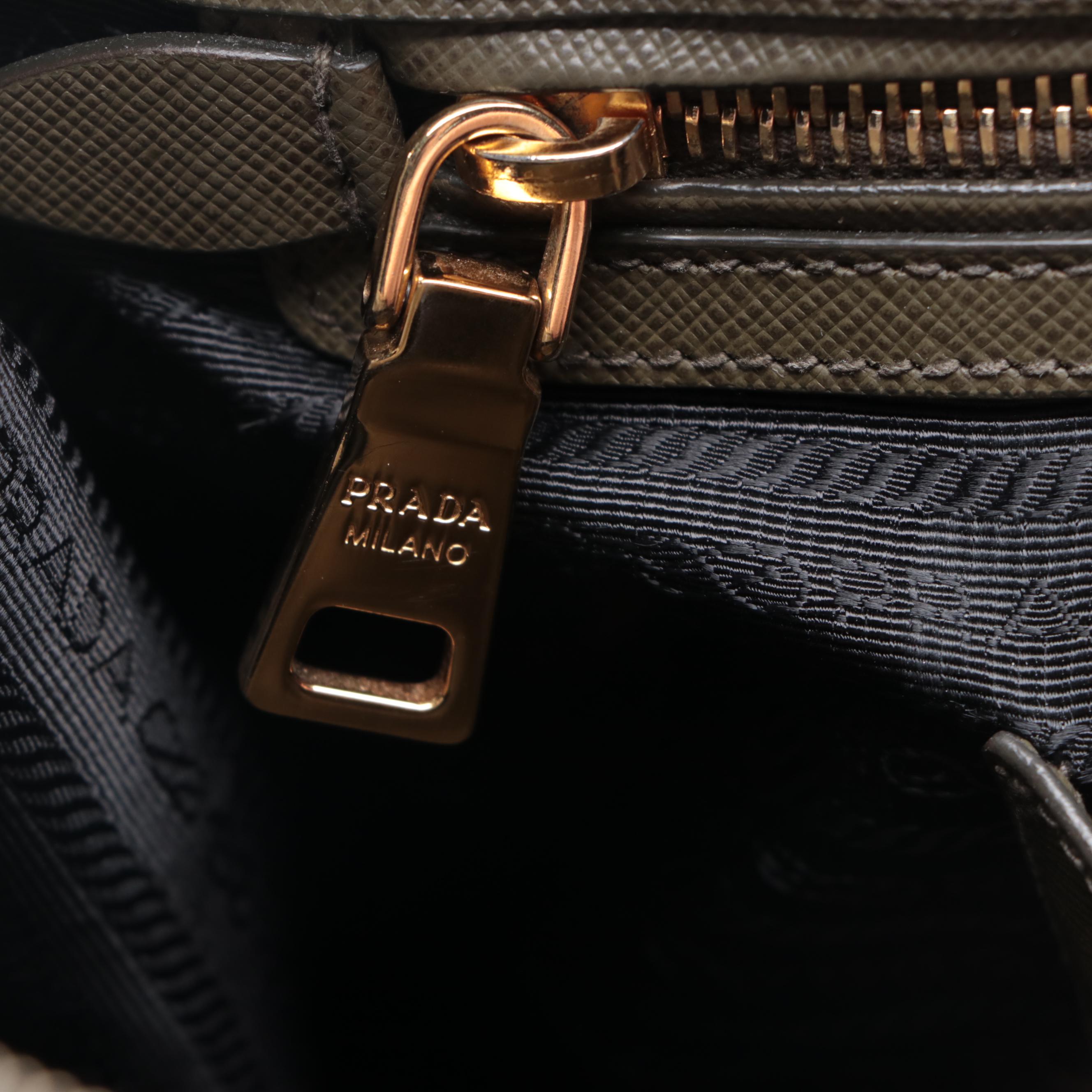 Prada Double Zip Saffiano Leather Two-Way Bag