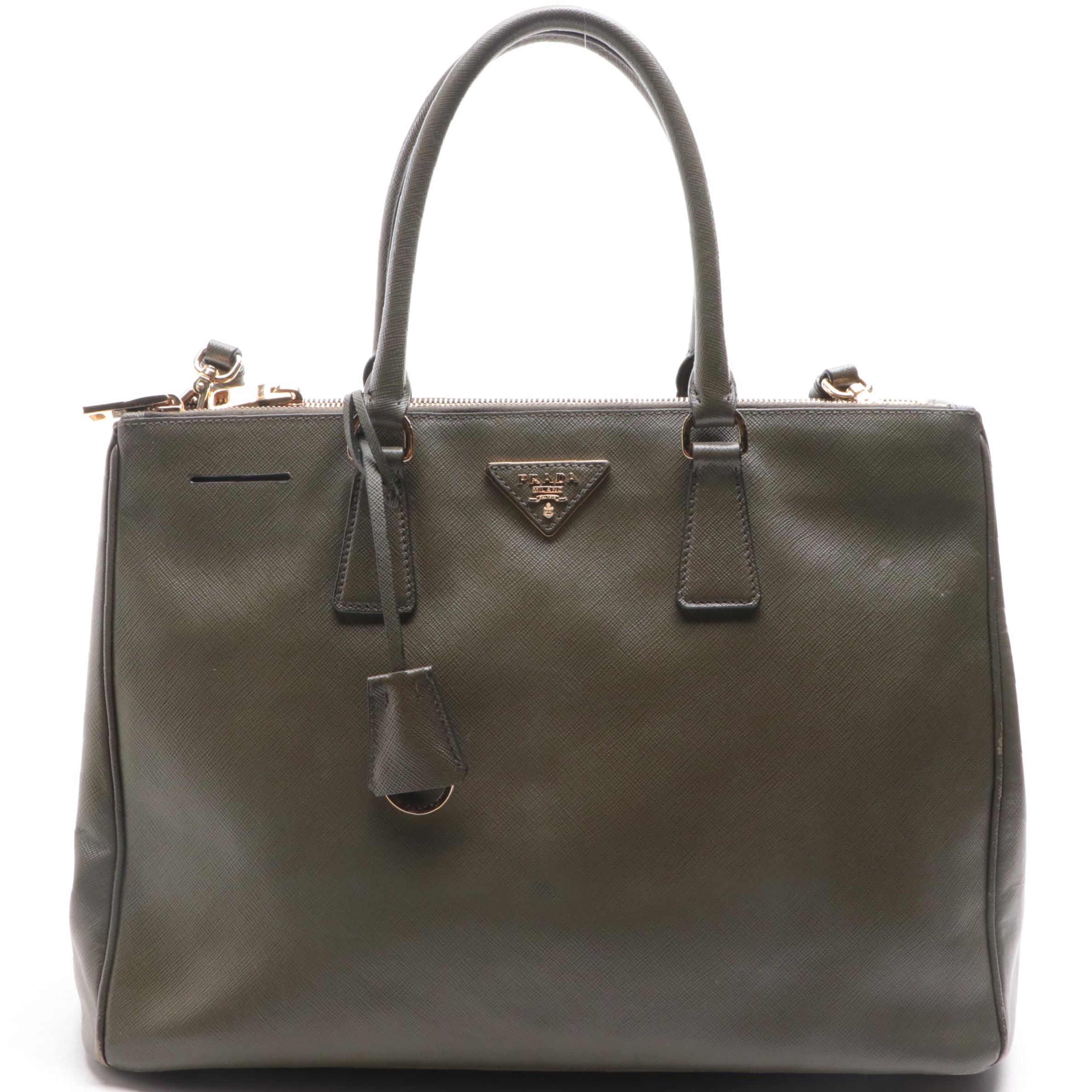 Prada Double Zip Saffiano Leather Two-Way Bag