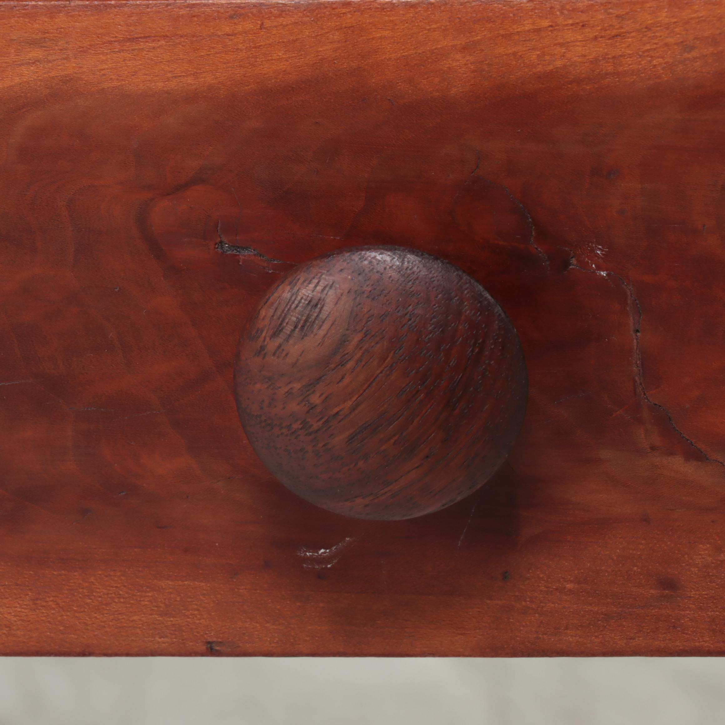 American Primitive Cherrywood and Tiger Maple Side Table, 19th Century