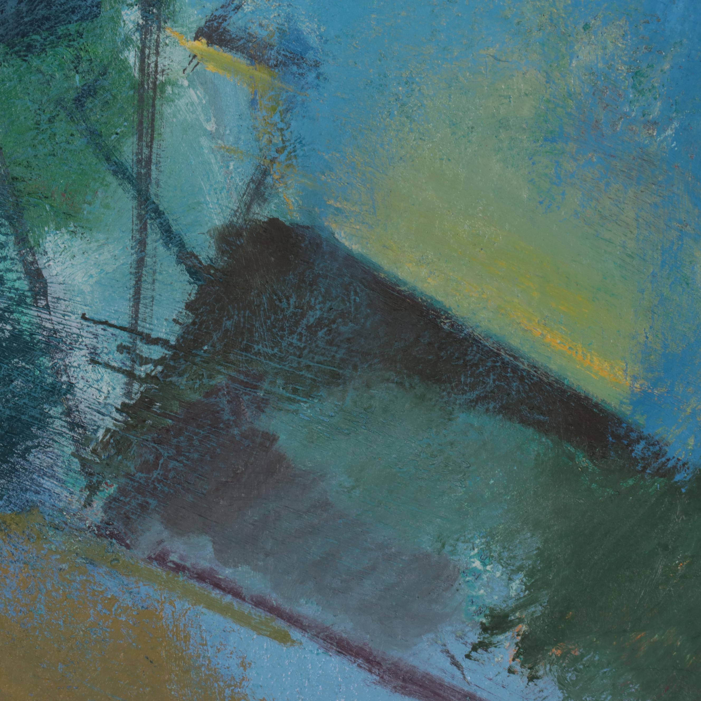 Paul Russotto Abstract Oil Painting "Green River Springs," 1989