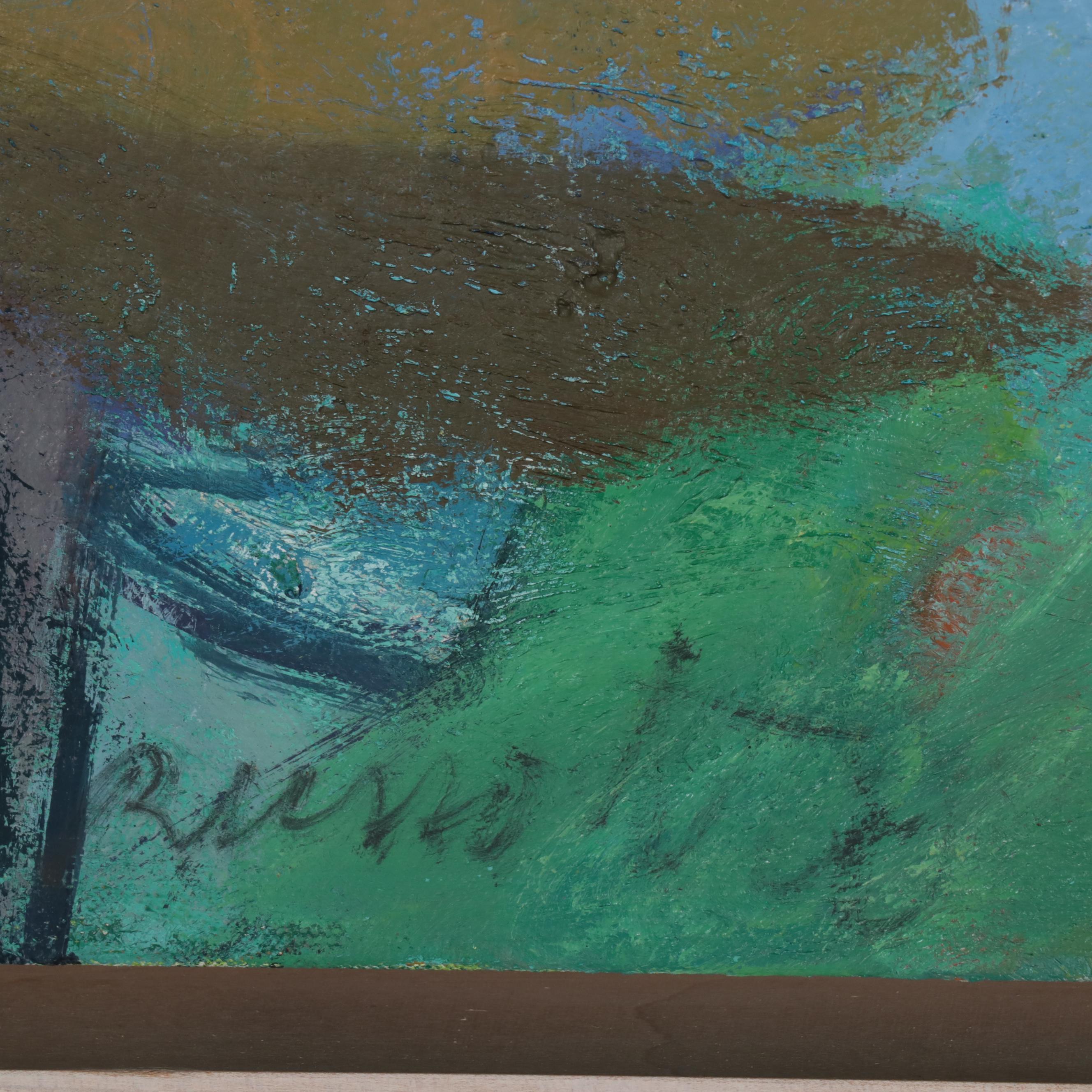 Paul Russotto Abstract Oil Painting "Green River Springs," 1989