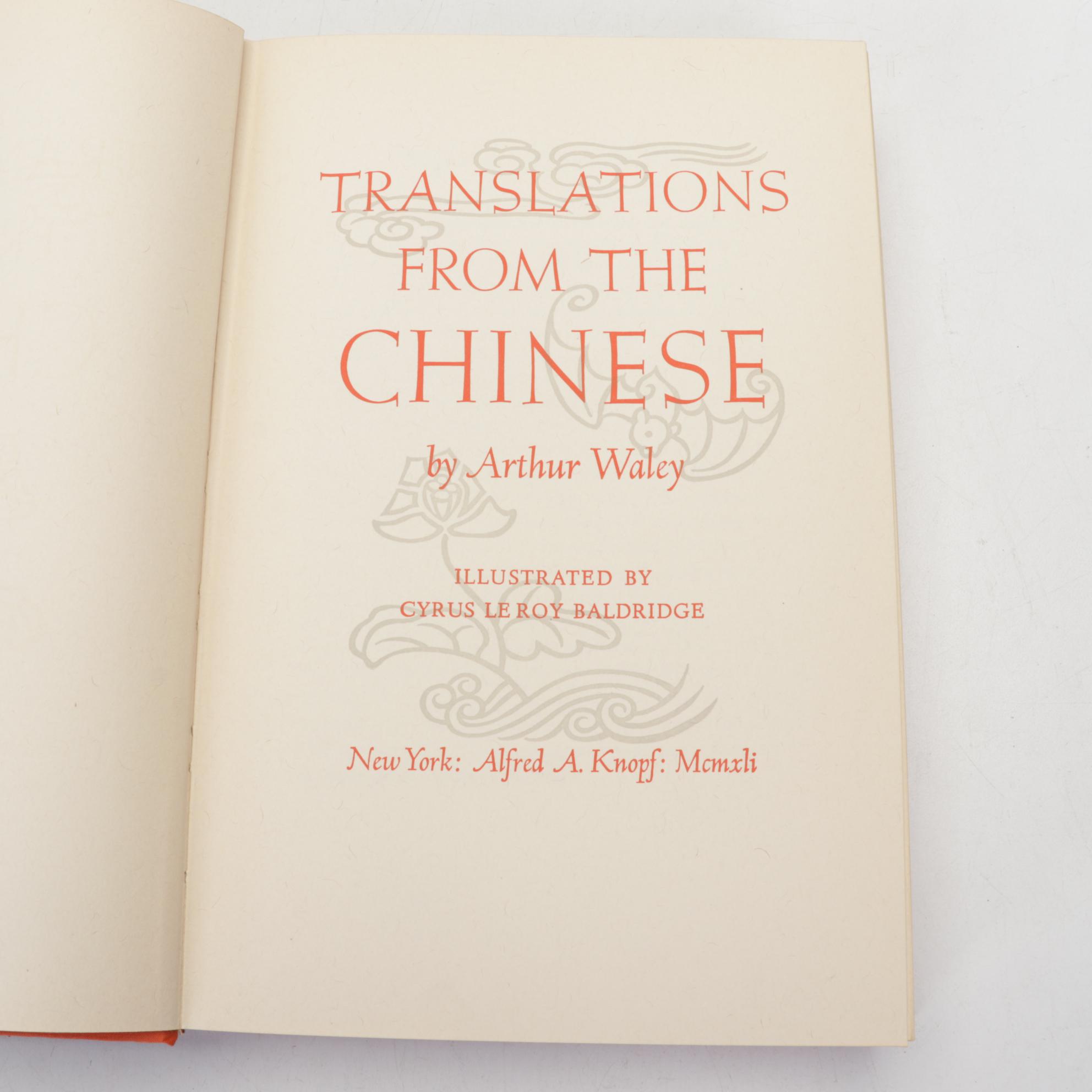 "Translations from the Chinese" by Arthur Wiley and More Poetry Books
