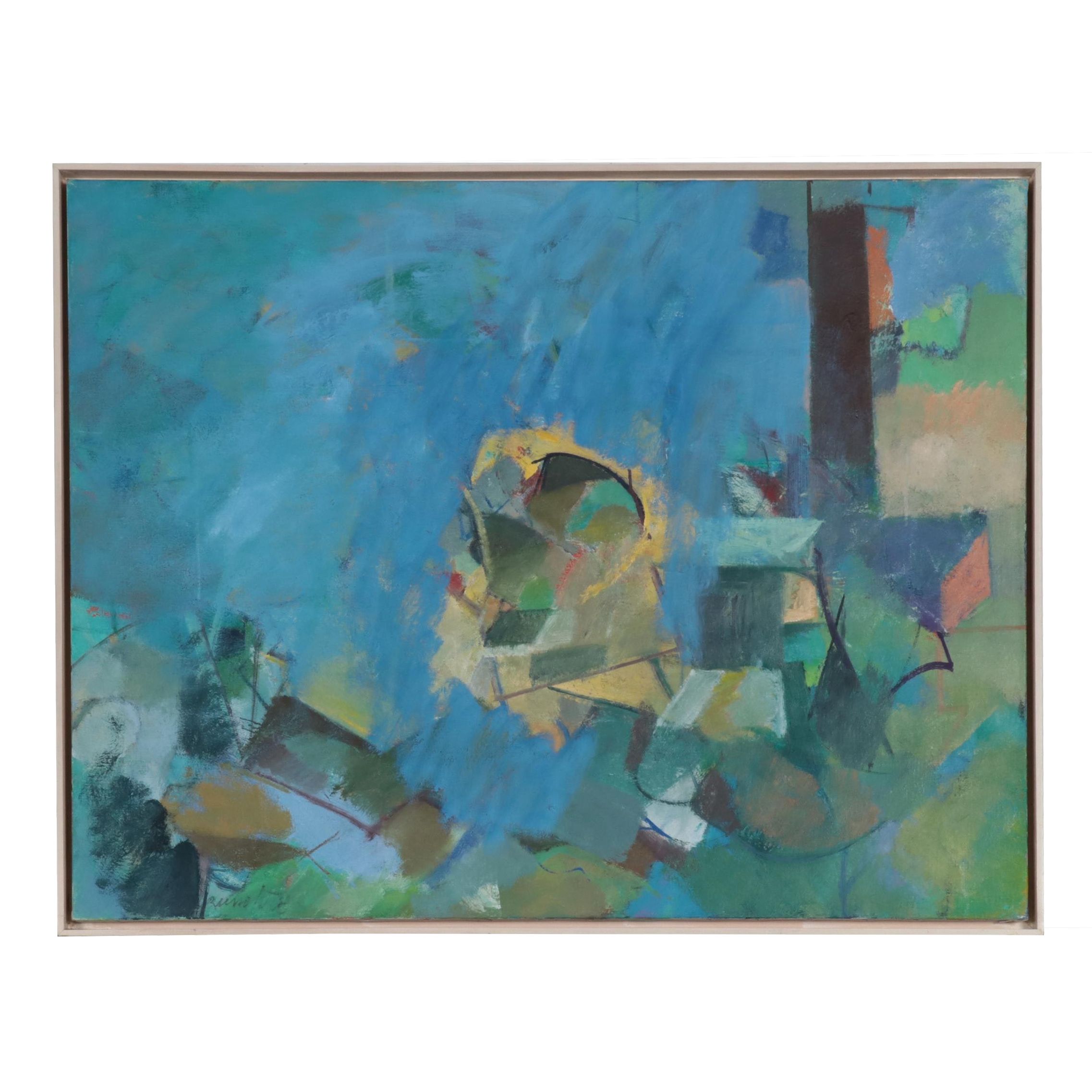 Paul Russotto Abstract Oil Painting "Green River Springs," 1989
