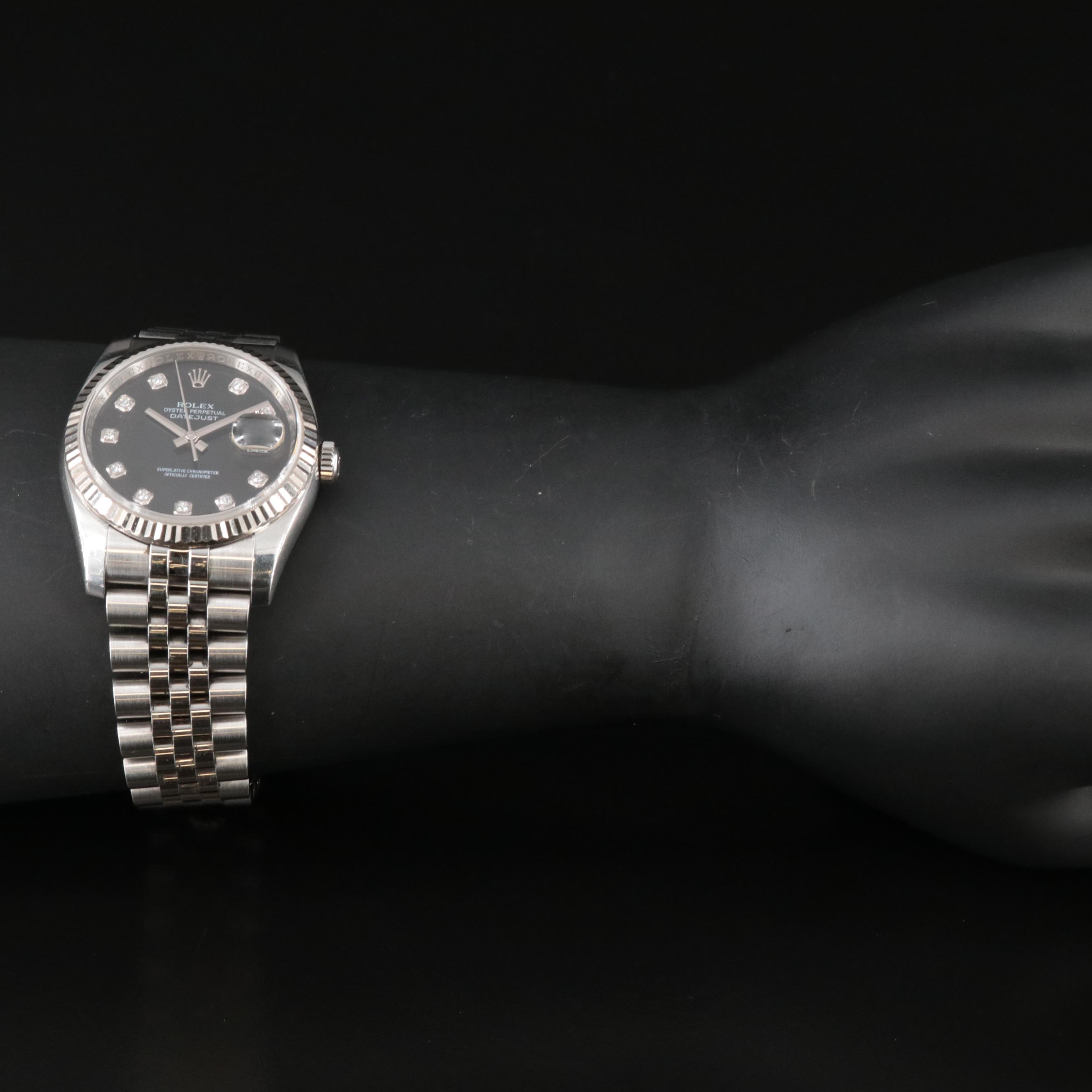 2007 Rolex Factory Diamond Dial Datejust Watch