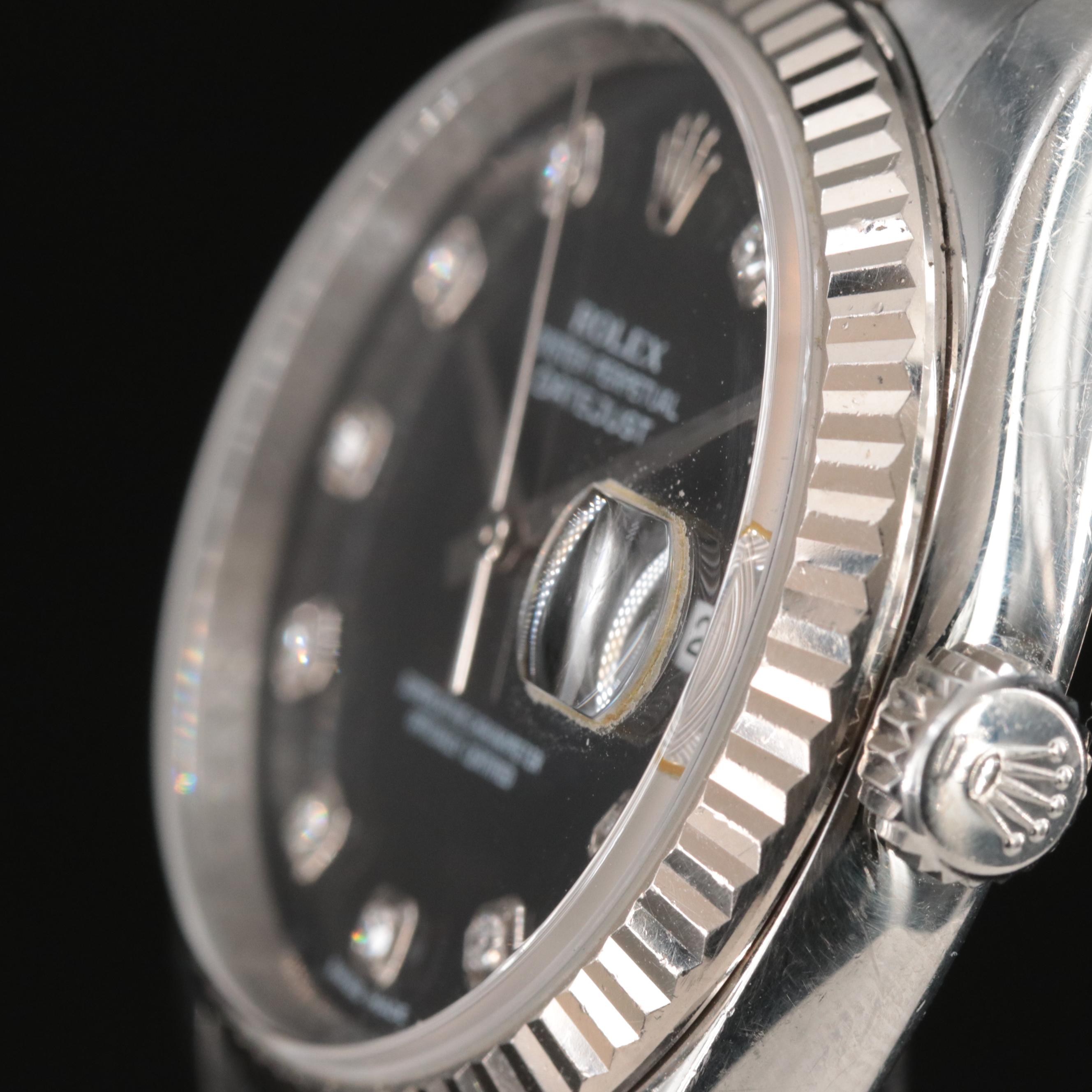 2007 Rolex Factory Diamond Dial Datejust Watch