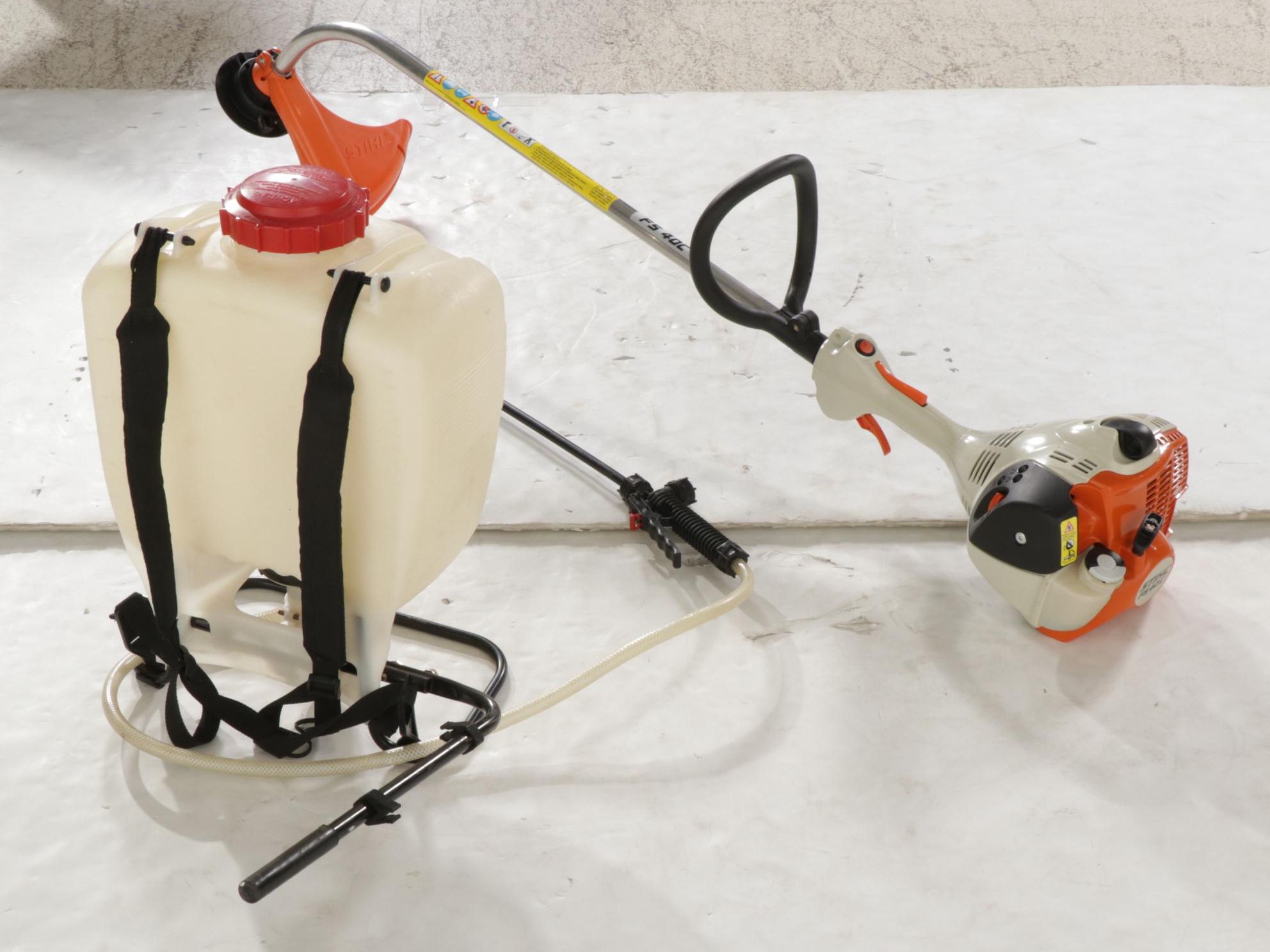 Stihl Gas Powered String Trimmer With Solo 4 Gal Backpack Sprayer, Accessories