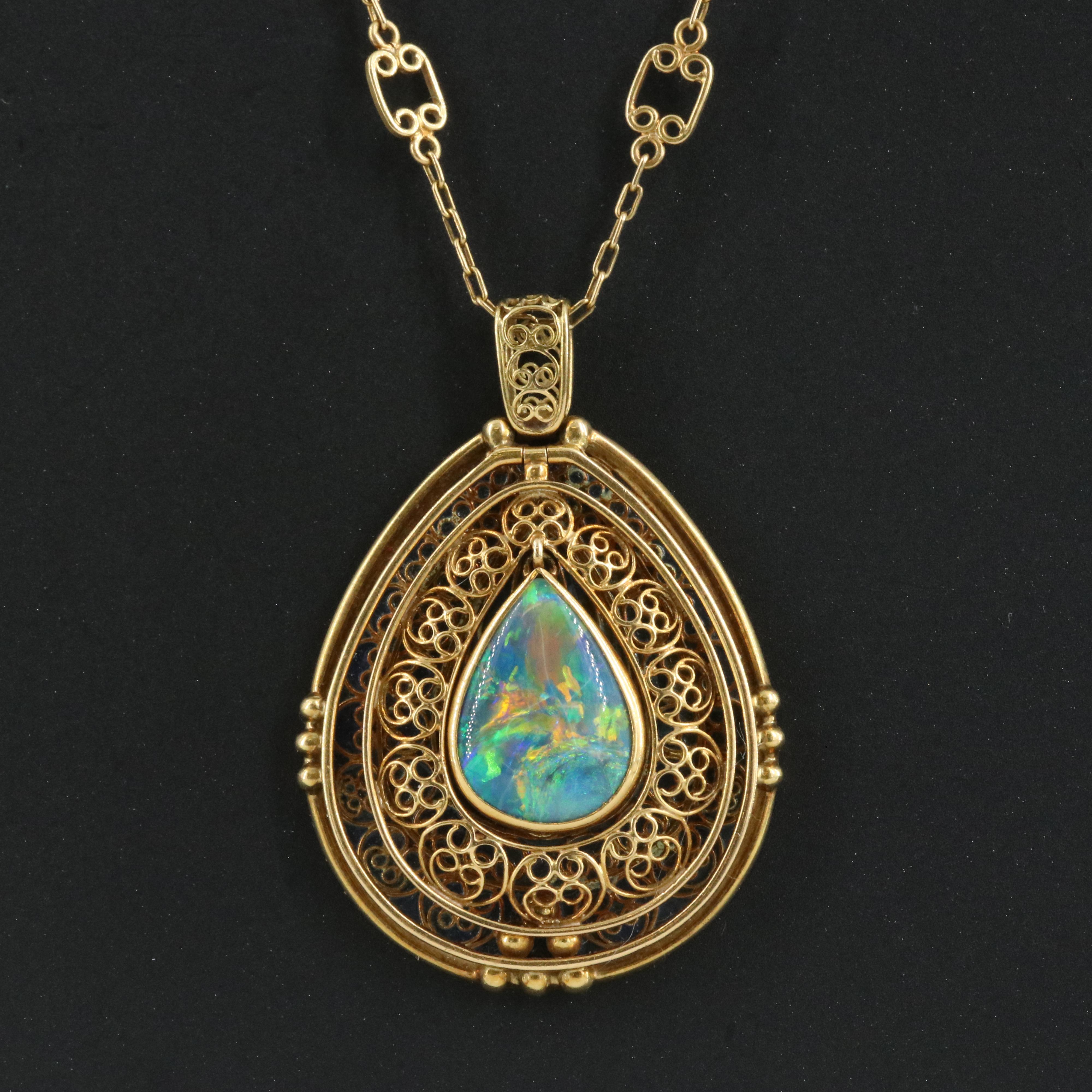 Louis Comfort Tiffany Black Opal and Plique-à-jour Three Layer