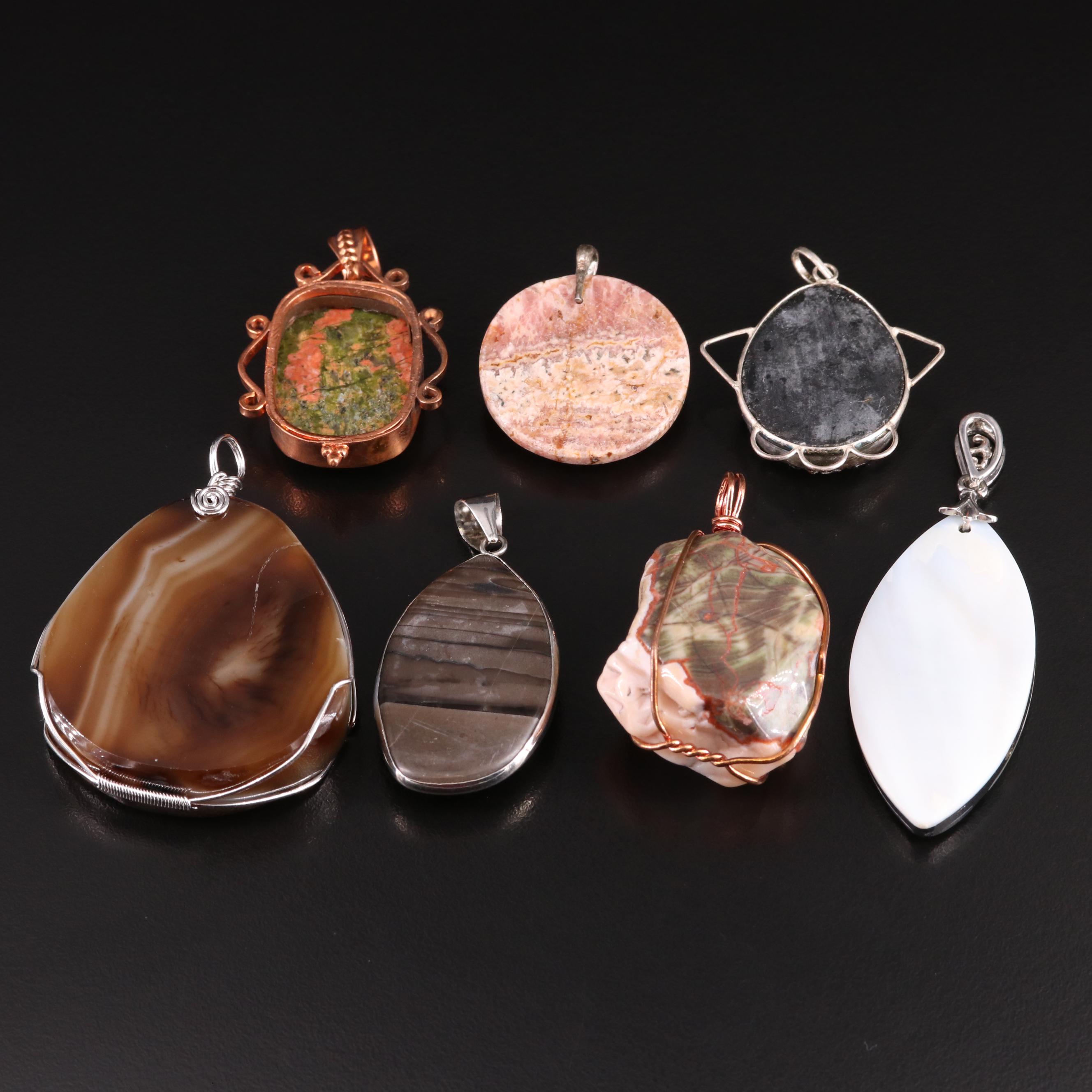 Sterling Abalone and Druzy Featured in Necklace and Pendants