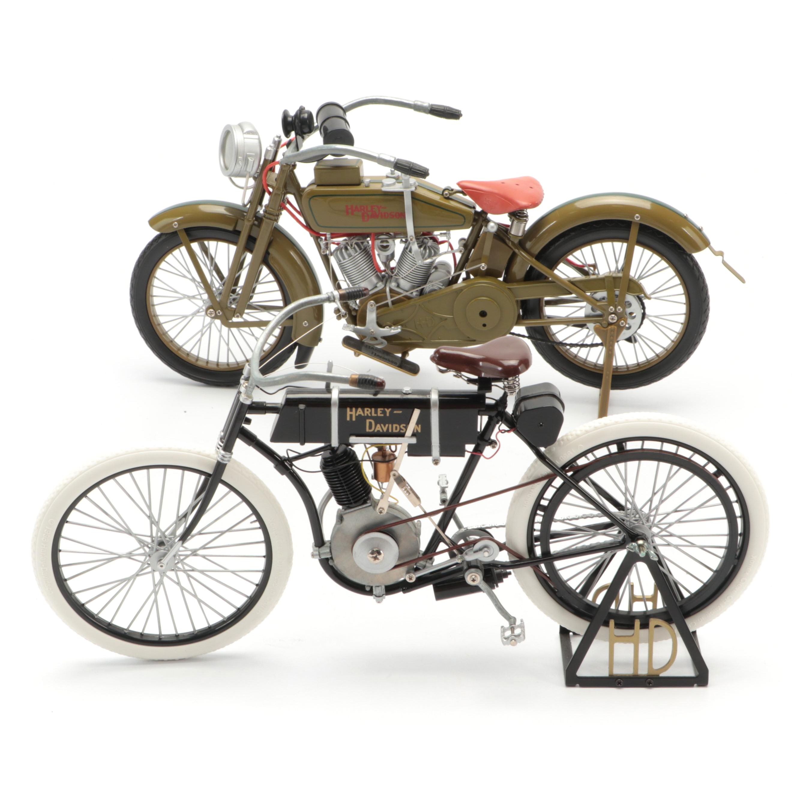 1903-1904 and Xonex 1917 Harley-Davidson Diecast Model 1:6 Scale Motorcycles