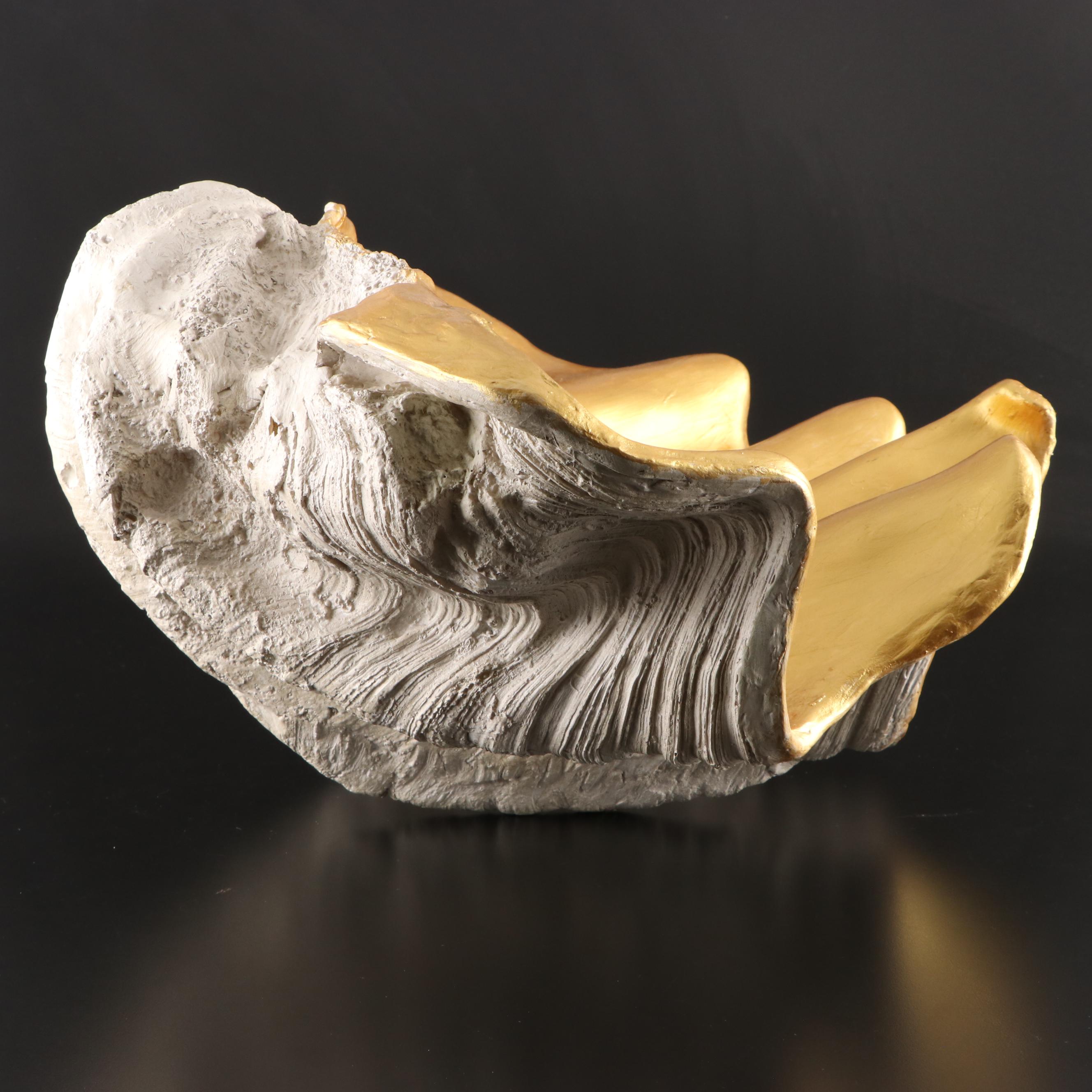 Cast Fiberglass Giant Clam Shell Form Bowl