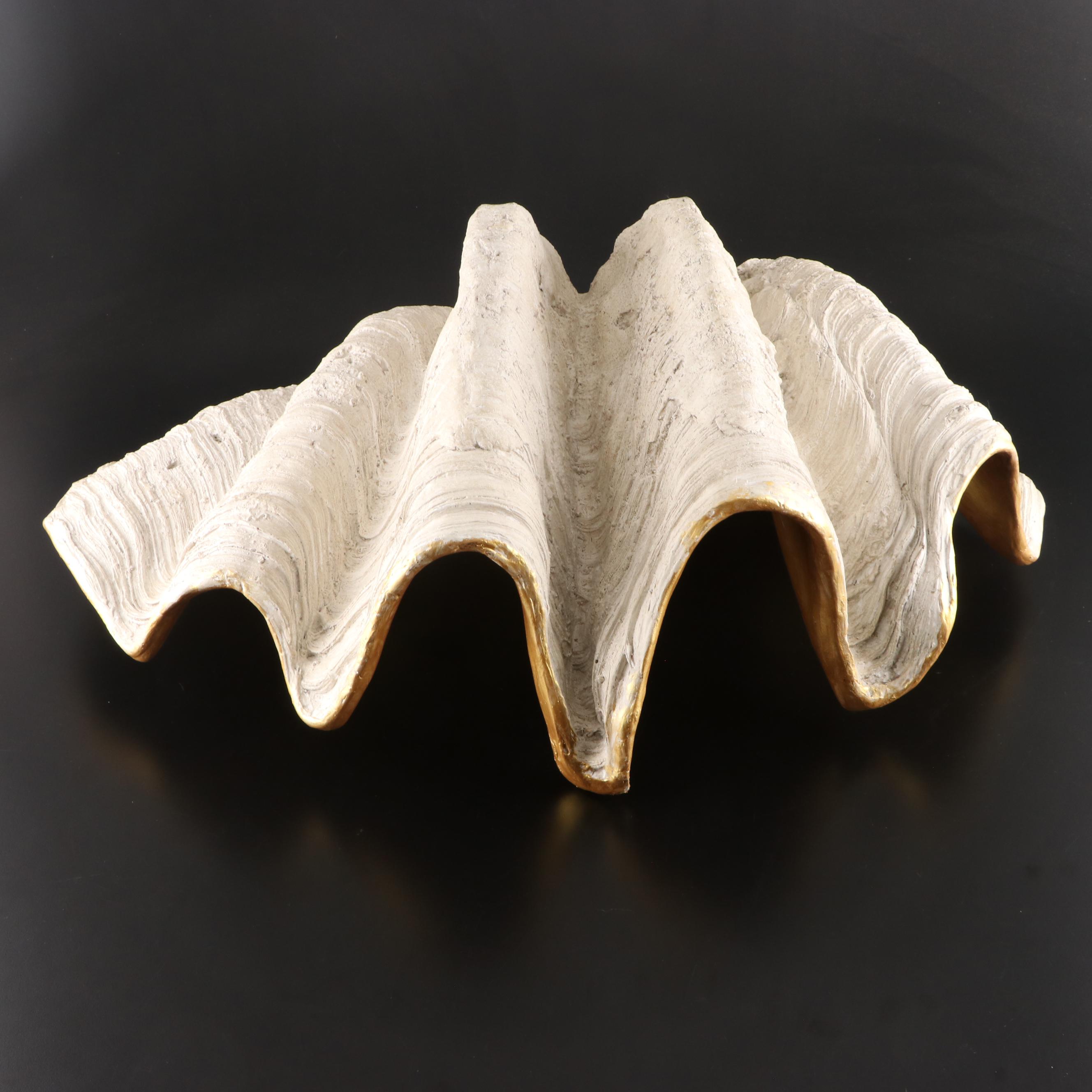 Cast Fiberglass Giant Clam Shell Form Bowl