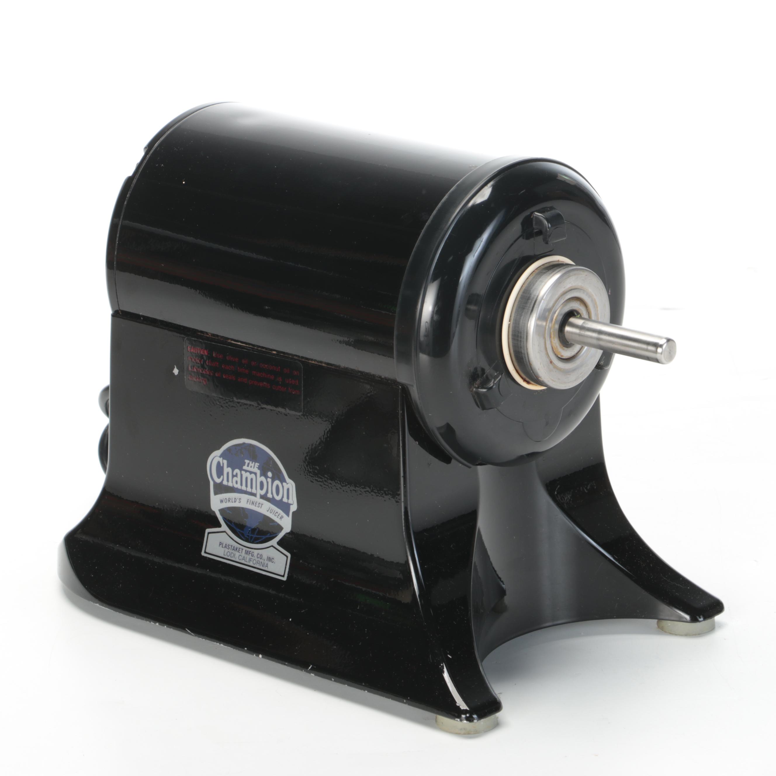 Plastaket Mfg. Co. "The Champion" Electric Juicer with Attachments