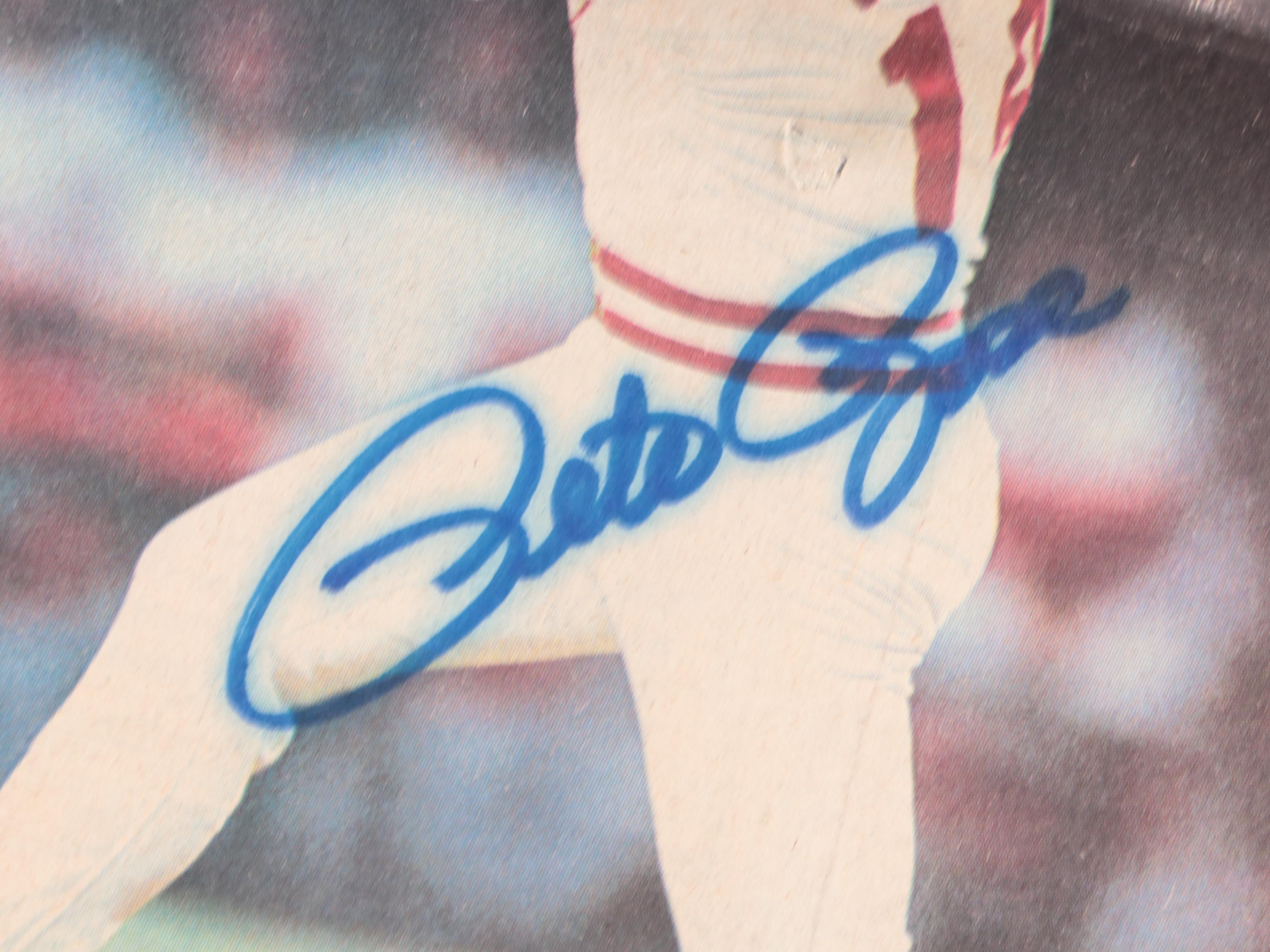 Pete Rose Signed Giclées with Books, Ceramic Cards, Newspapers and More