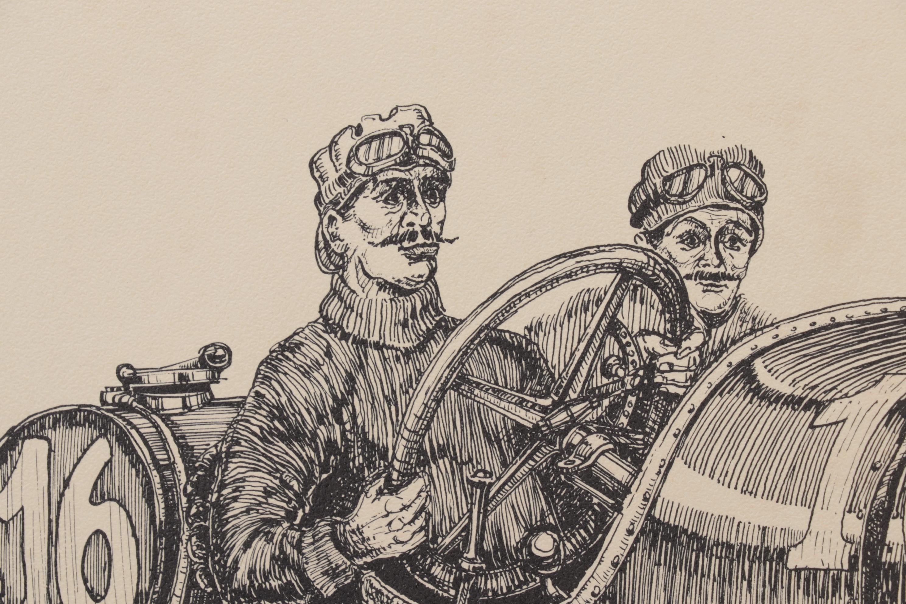 Indy 500 Lithograph "1913 Peugeot / 500 Winner," 1976