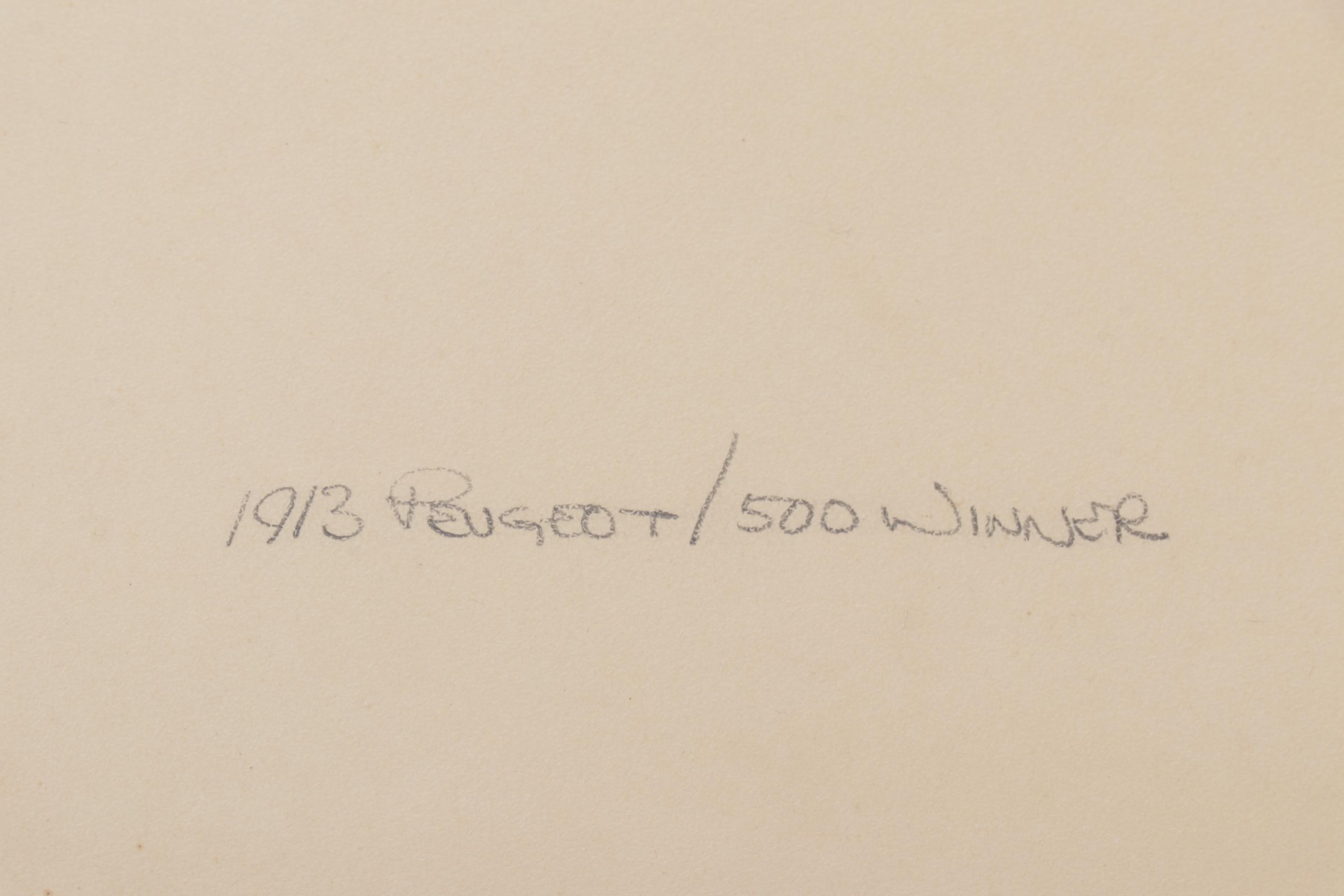 Indy 500 Lithograph "1913 Peugeot / 500 Winner," 1976