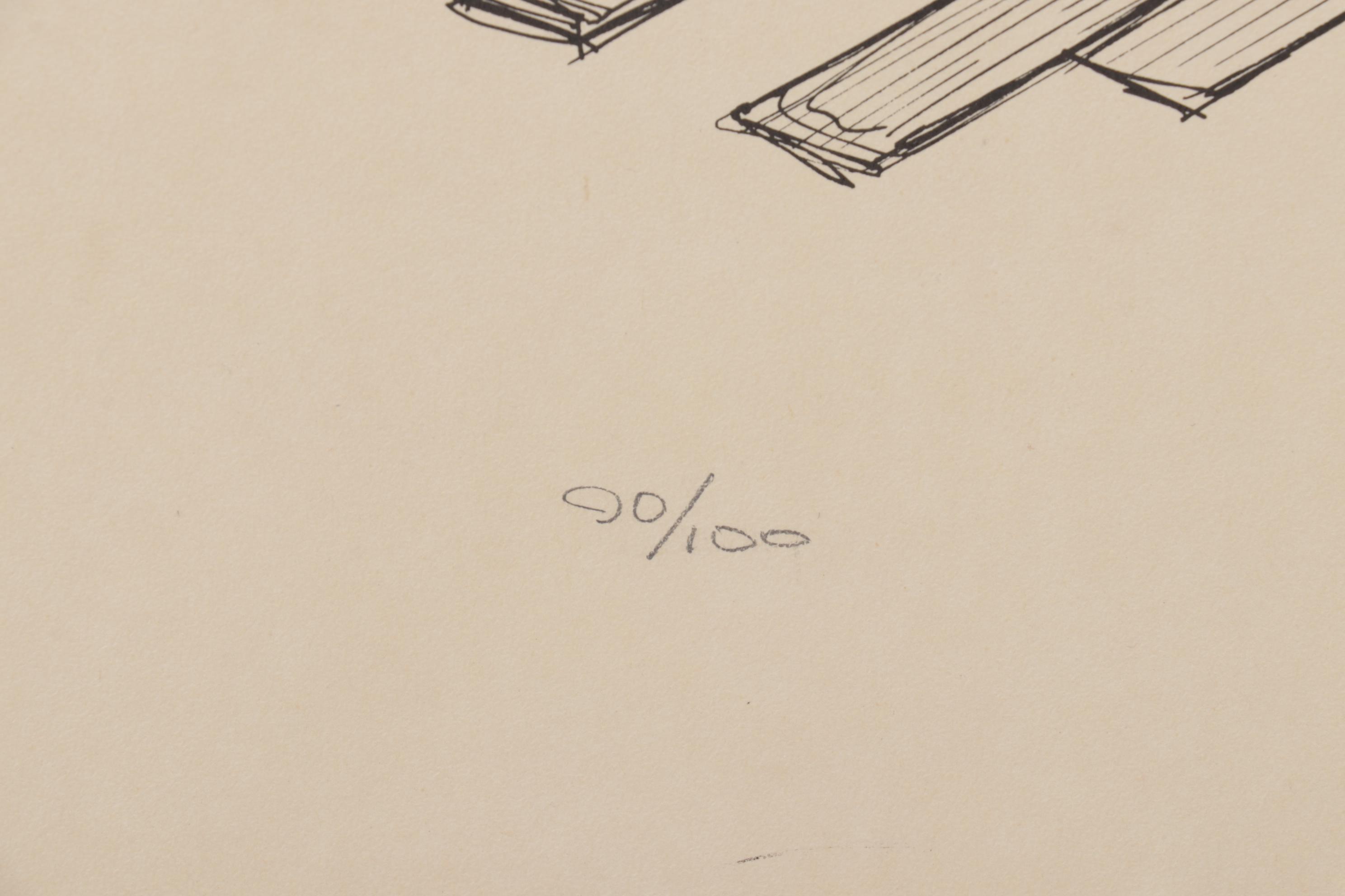 Indy 500 Lithograph "1913 Peugeot / 500 Winner," 1976