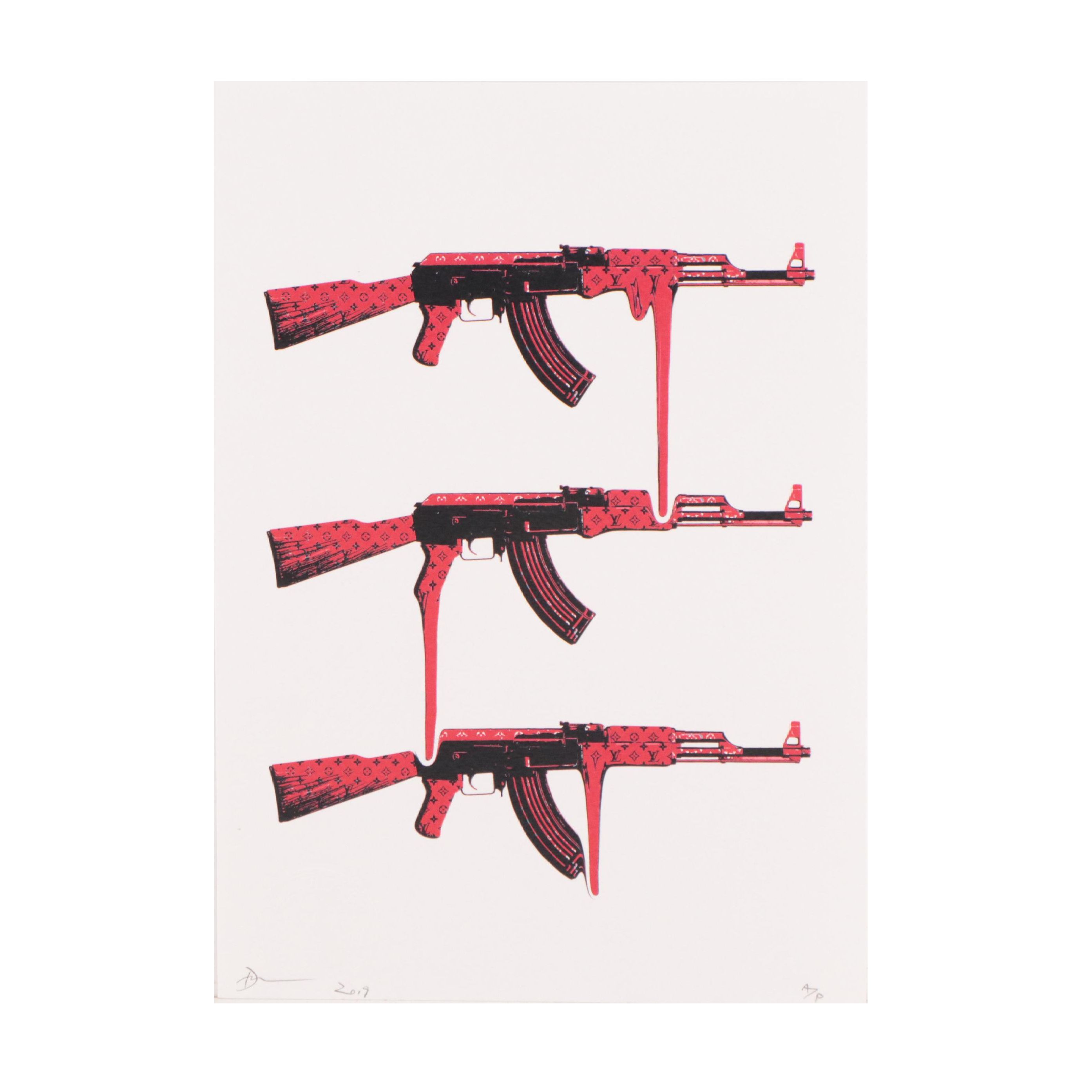 Death NYC Pop Art Offset Lithograph of Louis Vuitton AK-47s, 2019