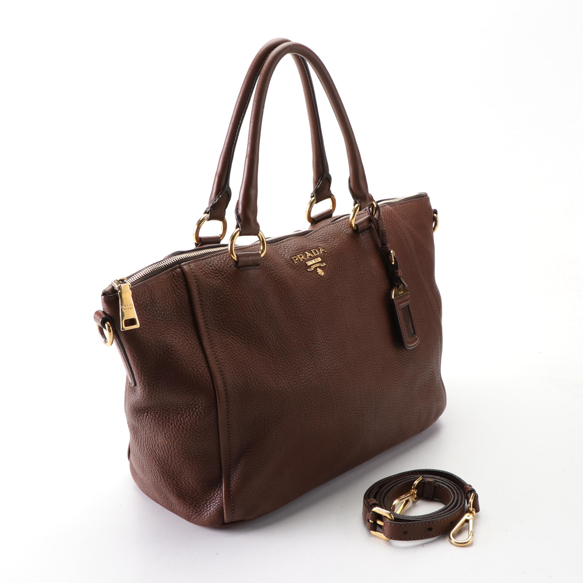 Prada Grained Leather Two-Way Bag