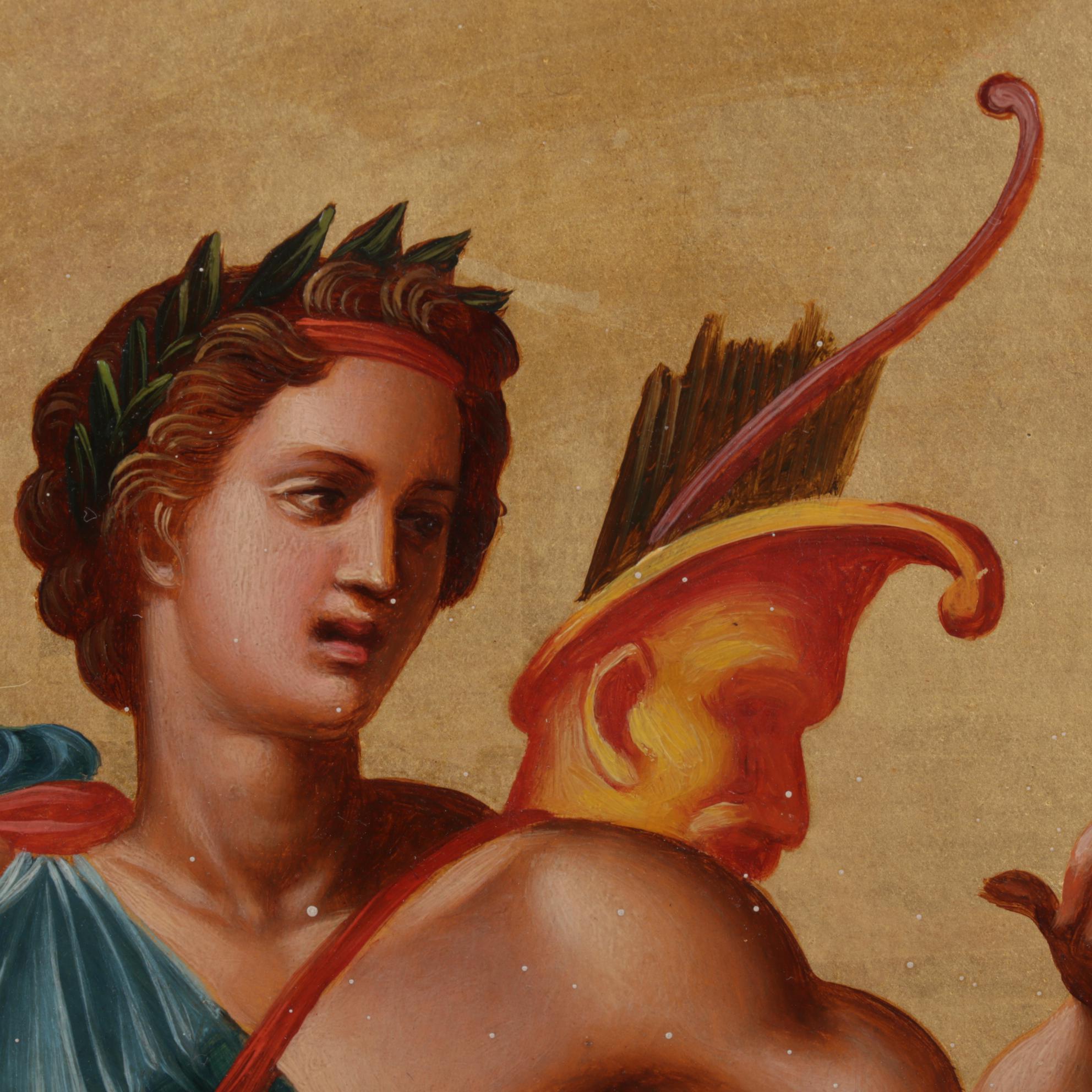 Tempera Painting After Giulio Romano "Dance of Apollo With the Muses"