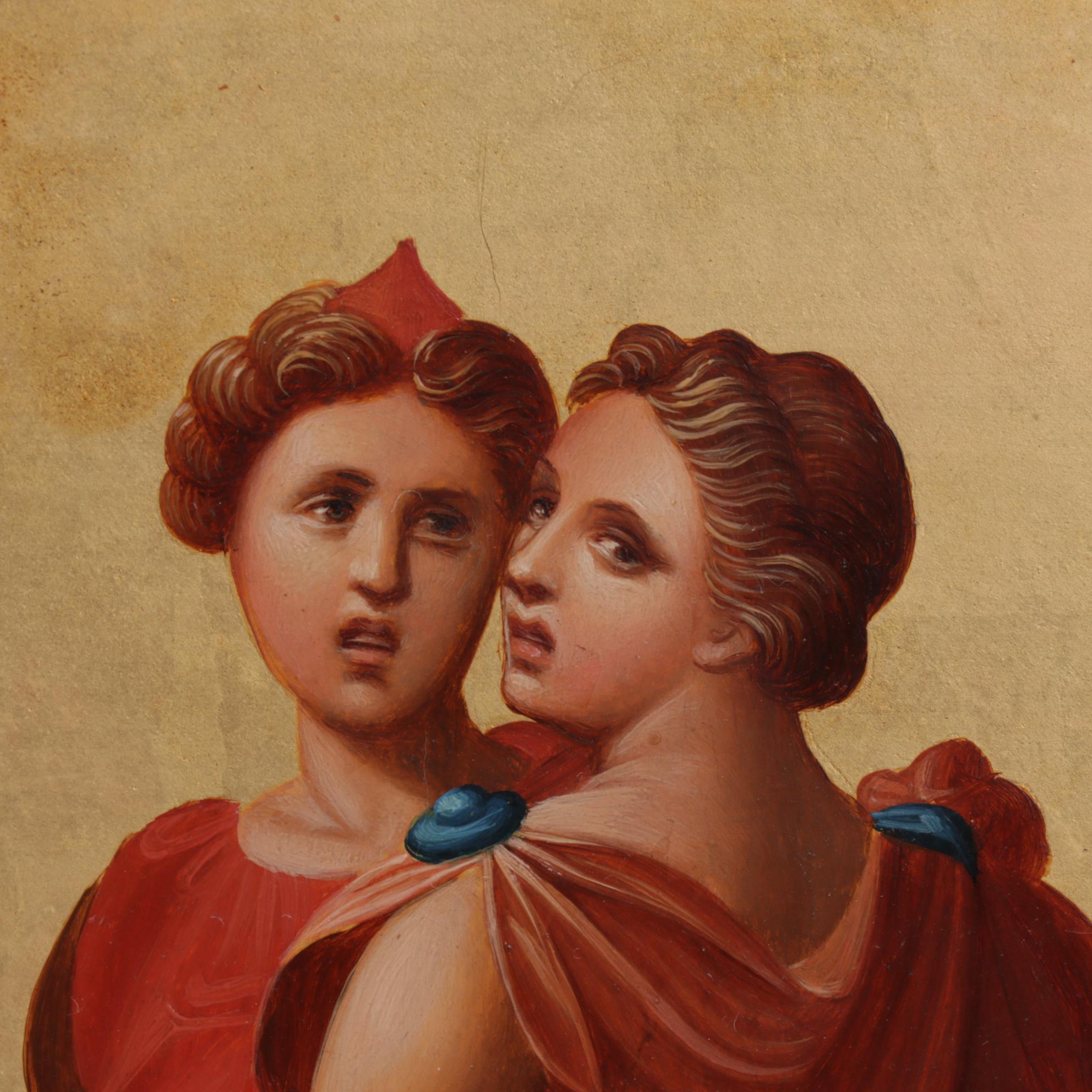 Tempera Painting After Giulio Romano "Dance of Apollo With the Muses"