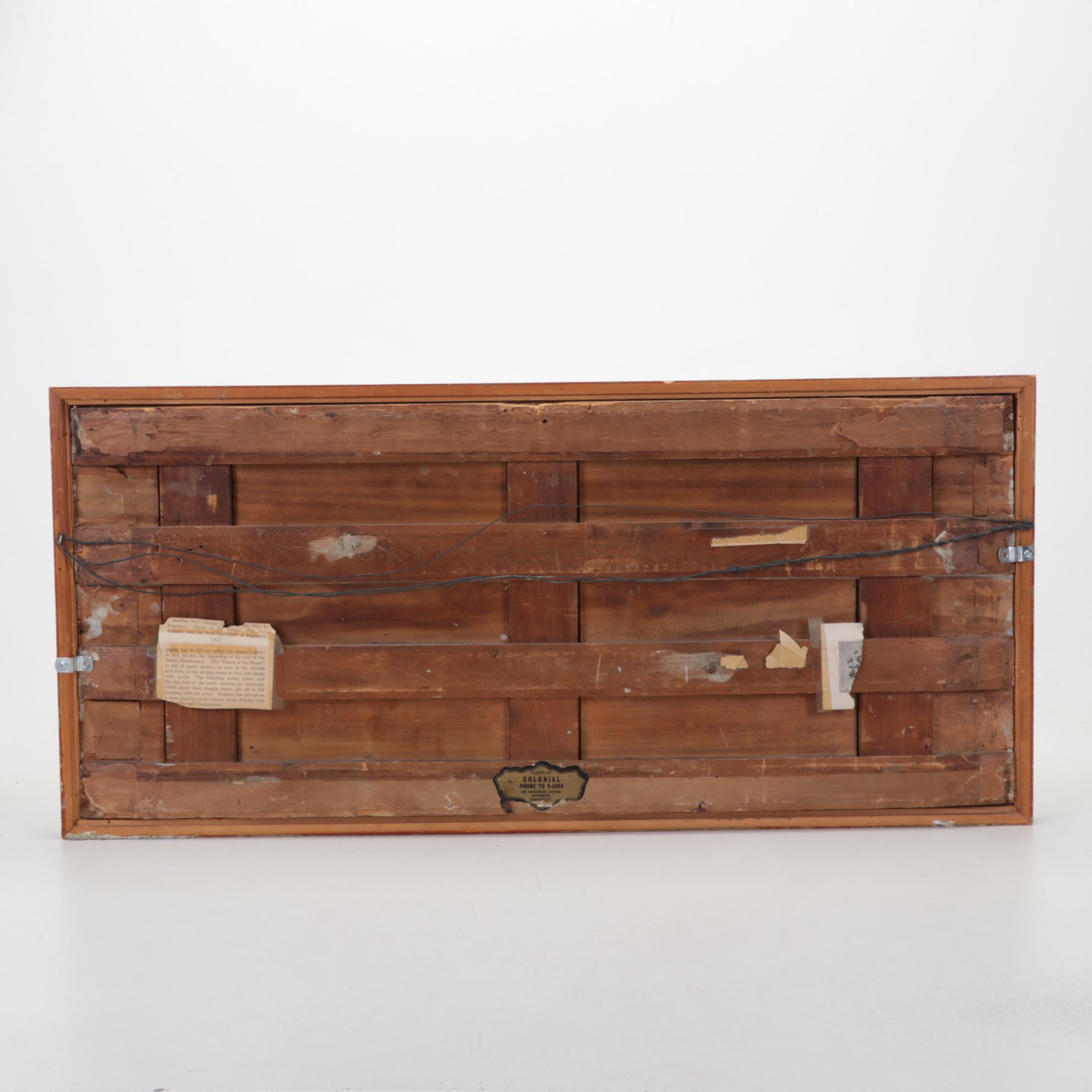 Tempera Painting After Giulio Romano "Dance of Apollo With the Muses"