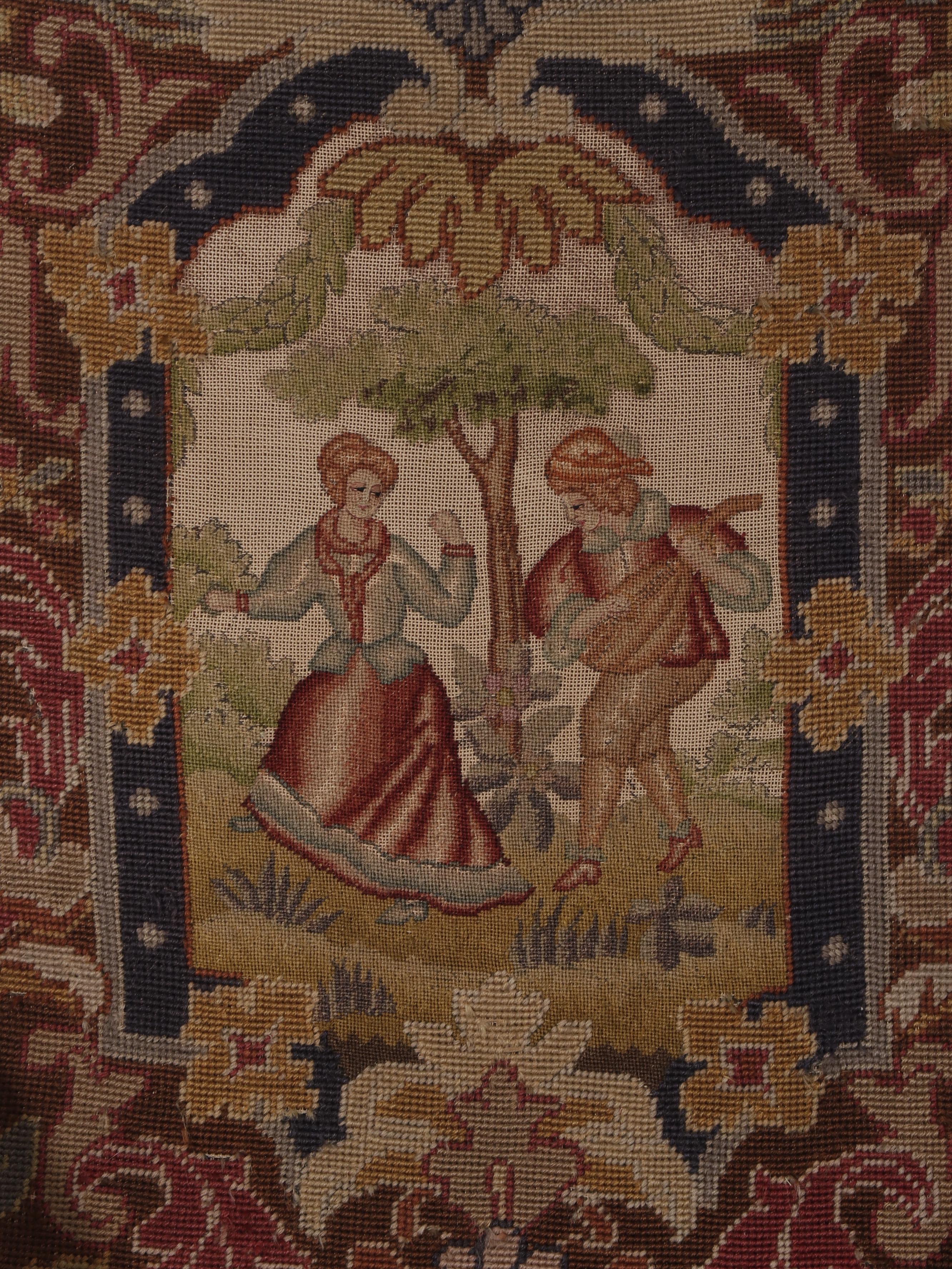 French Louis XIV Style Carved Walnut Armchair with Needlepoint